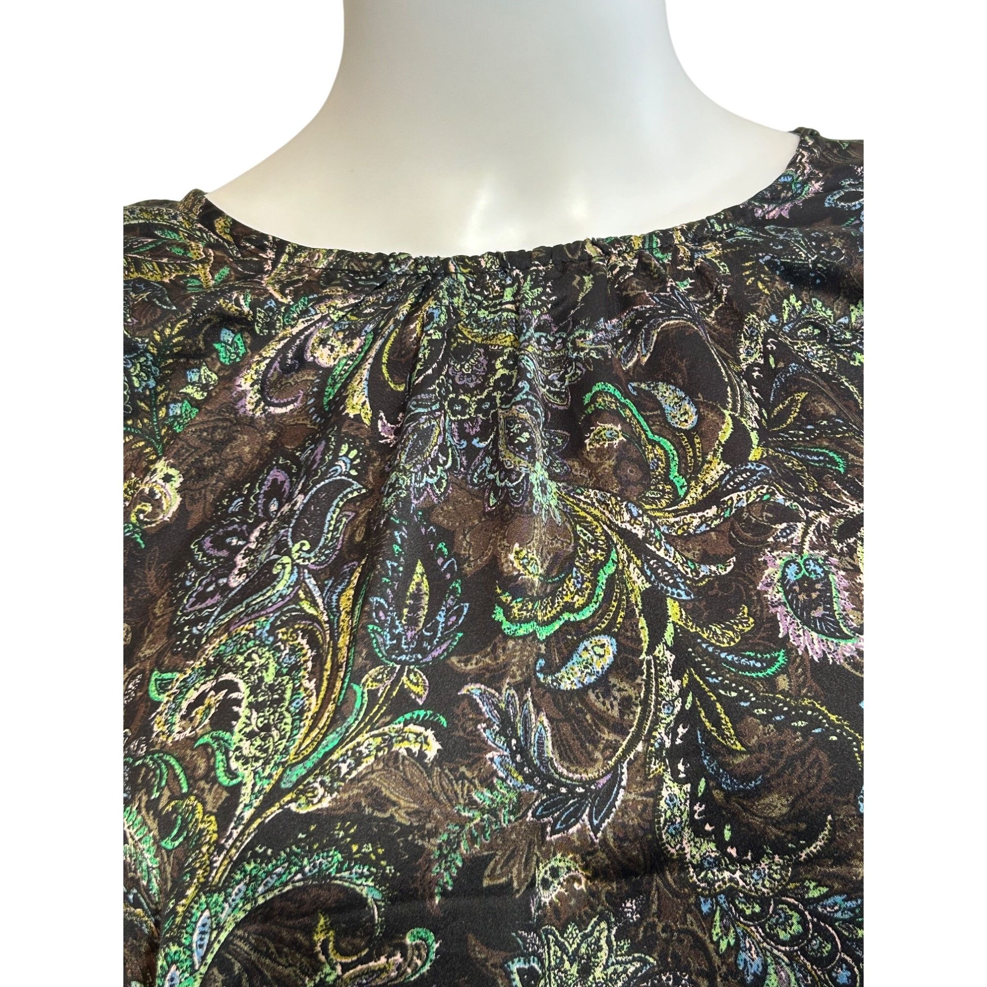 Other Pleione Women’s Blouse M Long Puff Sleeve Paisley Floral Bro Size M / US 6-8 / IT 42-44 - 8 Thumbnail