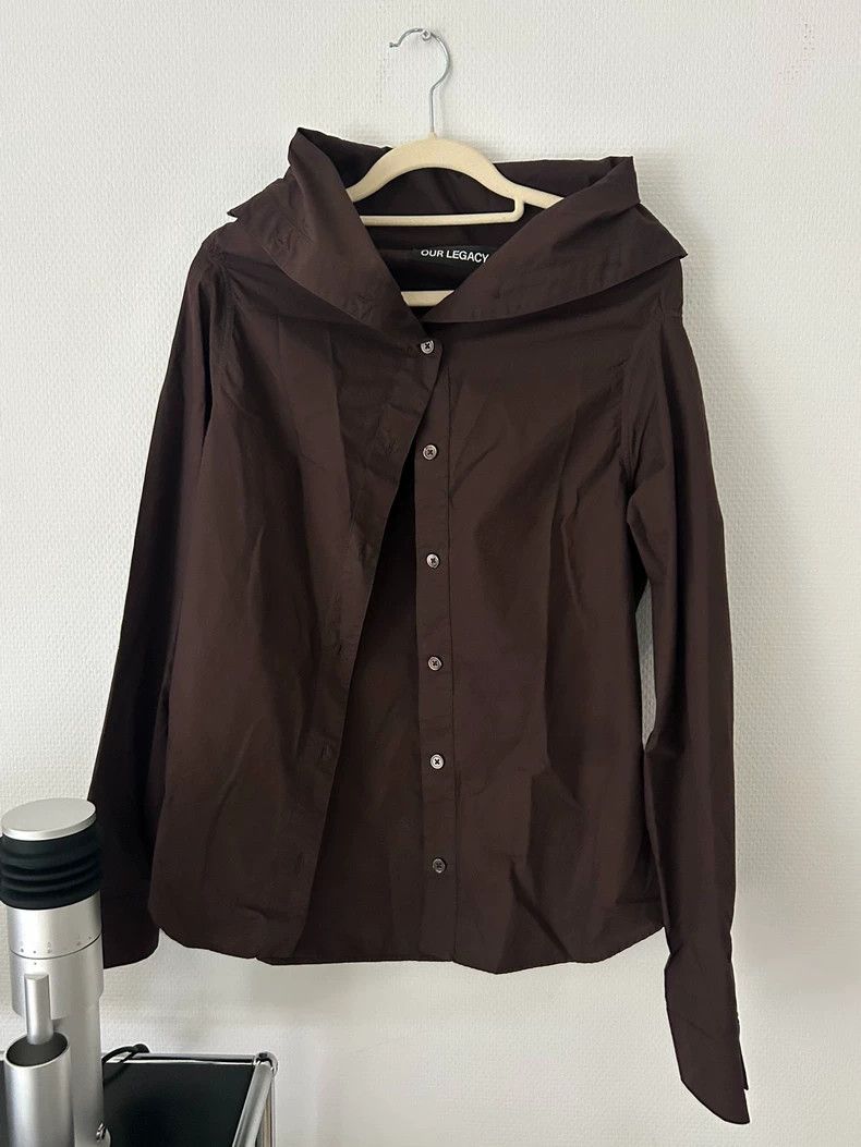 Our Legacy Our Legacy size36 Dark brown coarse silk shirt Size S / US 4 / IT 40 - 4 Thumbnail