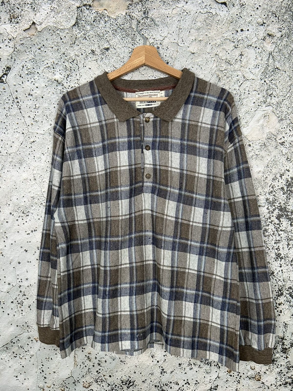 Vintage Vintage Checkered Polo Sweater Archive 90s Streetwear Size US L / EU 52-54 / 3 - 1 Thumbnail