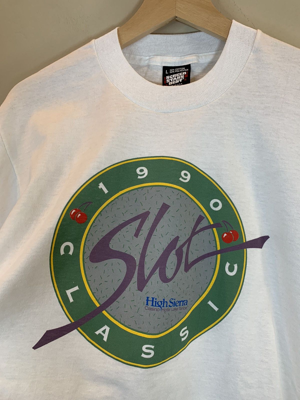 Vintage *RARE* Vintage 1990 Slot Classic Casino Gambling T-Shirt - L Size US L / EU 52-54 / 3 - 2 Thumbnail