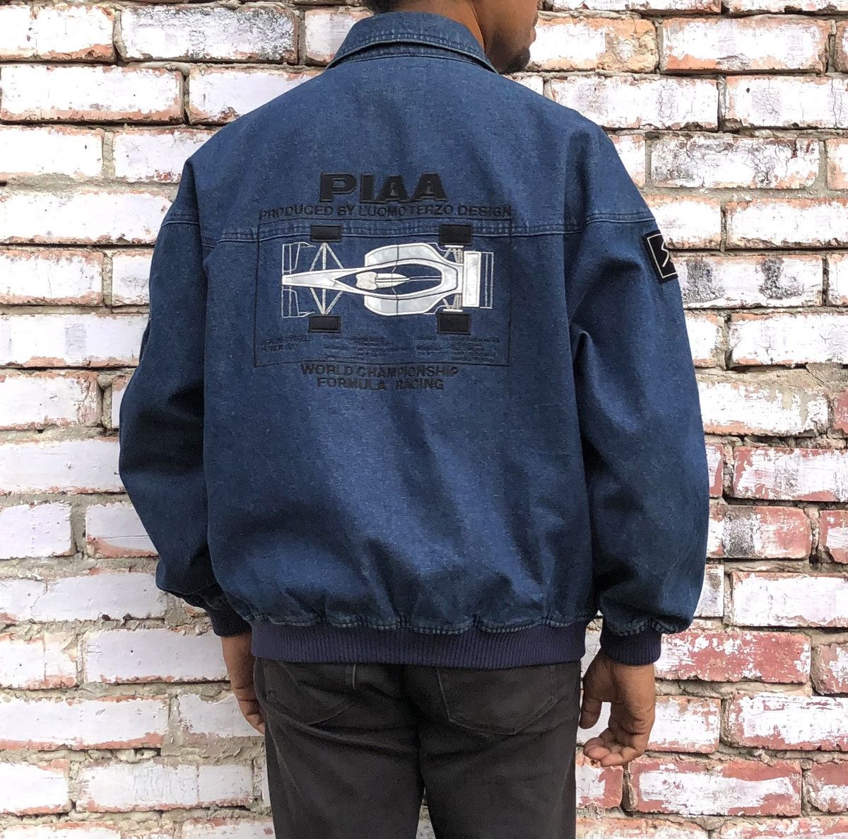 Sports Specialties Vintage PIAA RACING F-1 Denim Logo Jacket with Patch Size US XL / EU 56 / 4 - 4 Thumbnail