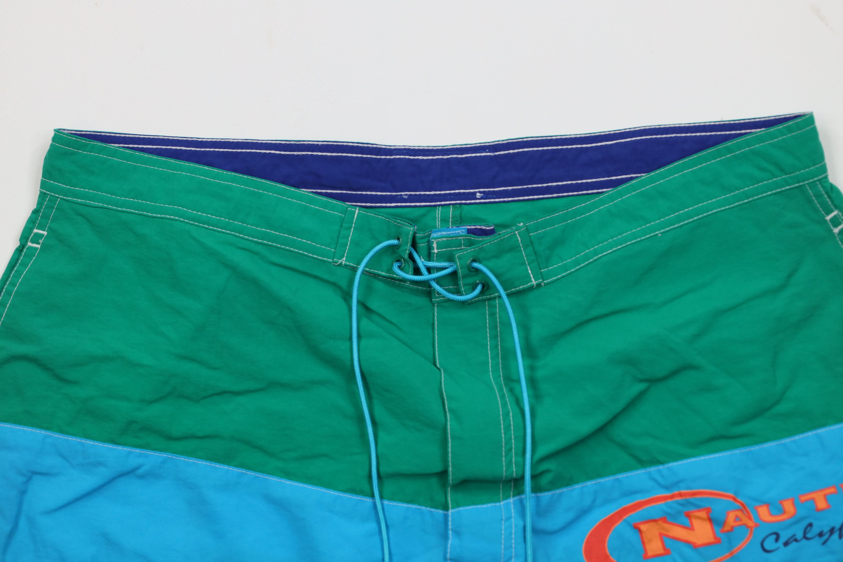 Nautica Vintage 90s Nautica Calypso Block Board Shorts Swimming Size US 36 / EU 52 - 2 Thumbnail