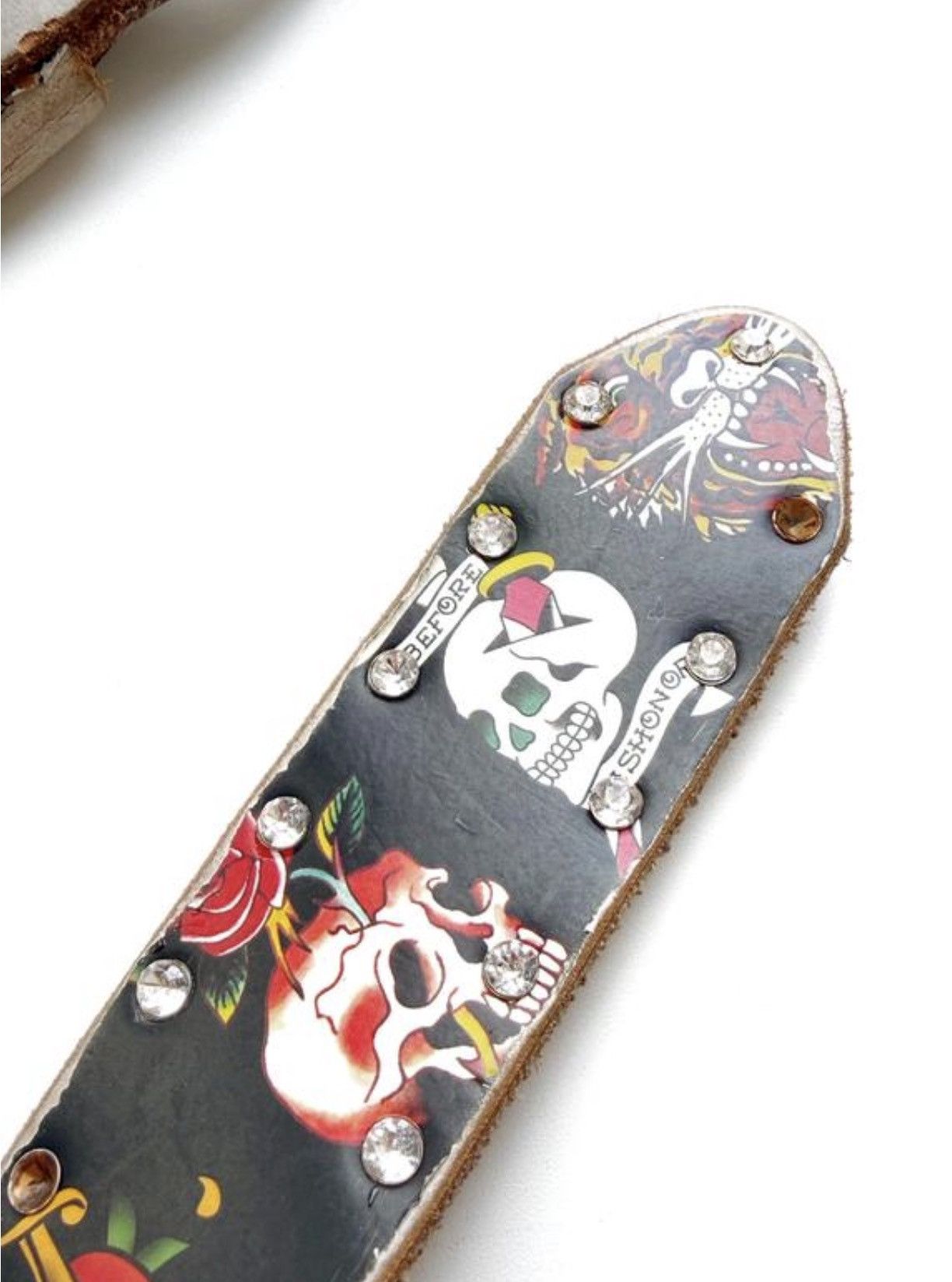 Ed Hardy Vintage Ed Hardy Leather Belt | Y2K Tattoo Art & Rhinestones Size ONE SIZE - 7 Thumbnail