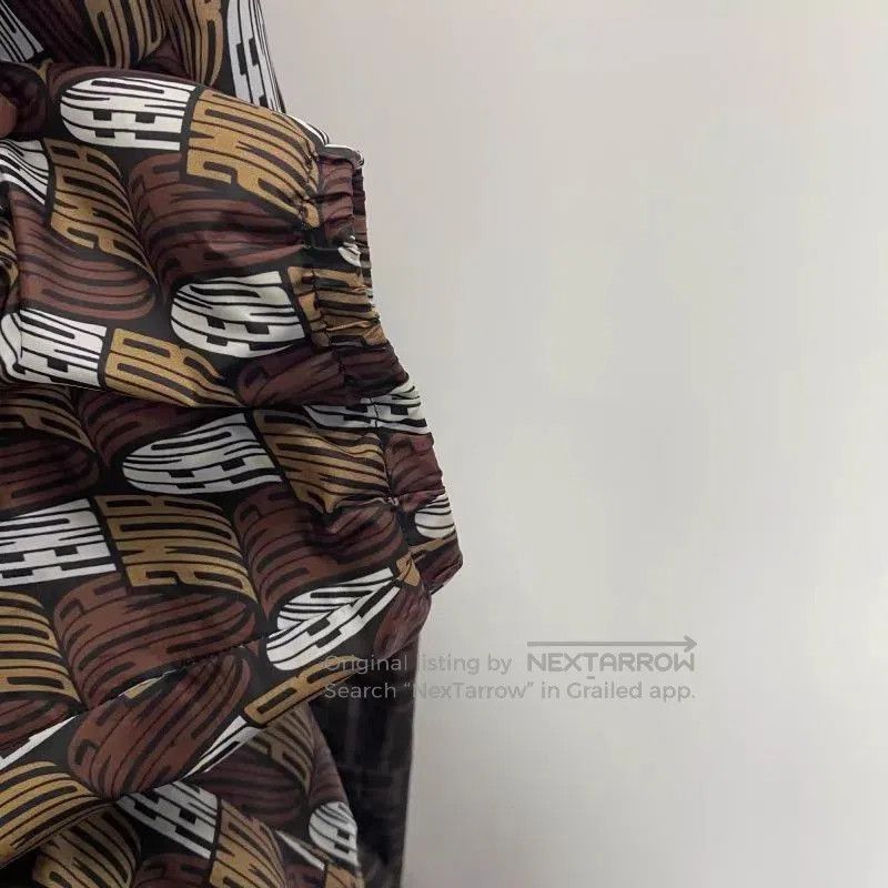 Fendi Brown XL Hooded Jacket with Monogram Pattern. Size US XL / EU 56 / 4 - 7 Thumbnail