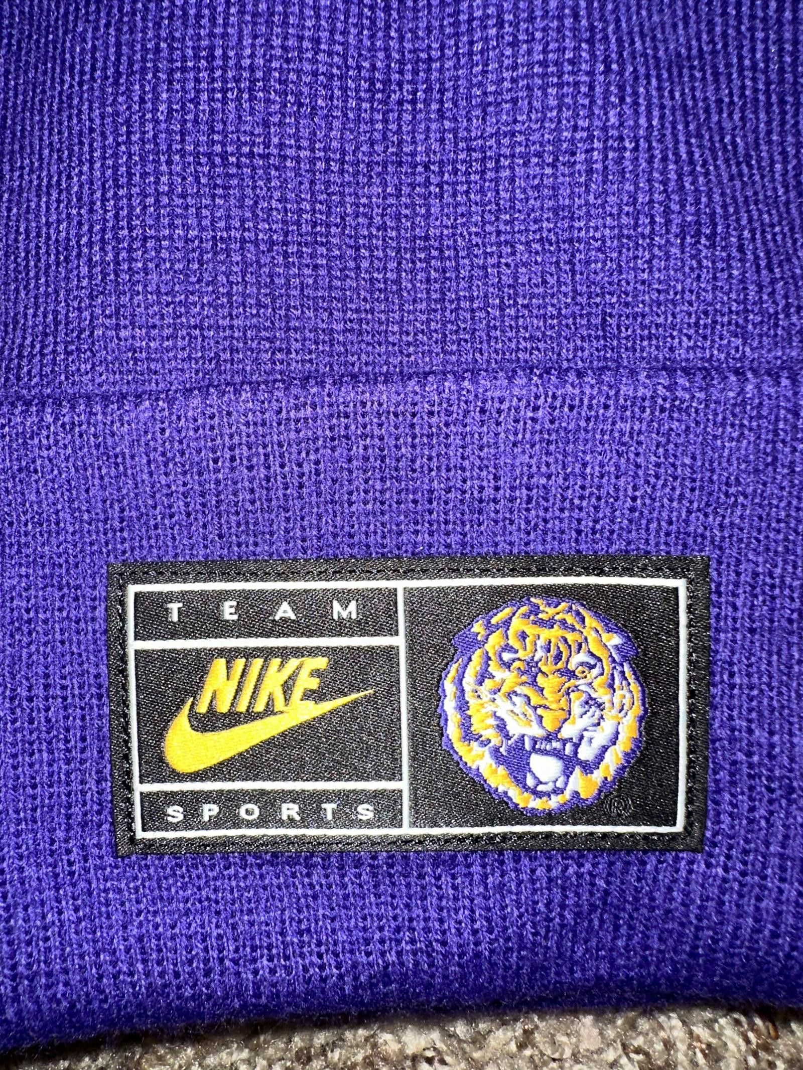 Nike LSU Tigers Men’s Nike Team Knit Hat Purple NCAAF SEC Size ONE SIZE - 2 Thumbnail