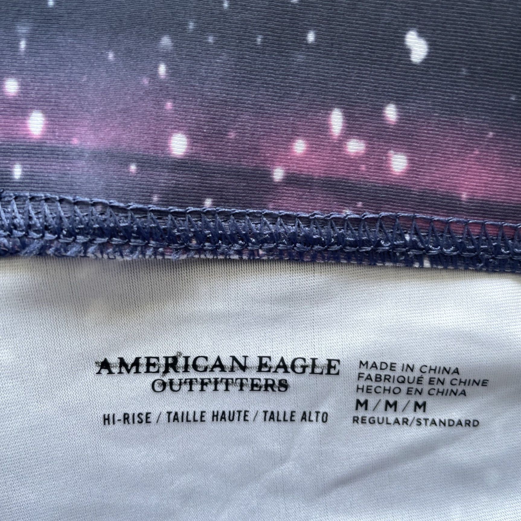American Eagle Outfitters American Eagle Outfitters Leggings Photo Print Galaxy Space Hi-Rise M Multicolor Women Size 32" / US 10 / IT 46 - 3 Thumbnail