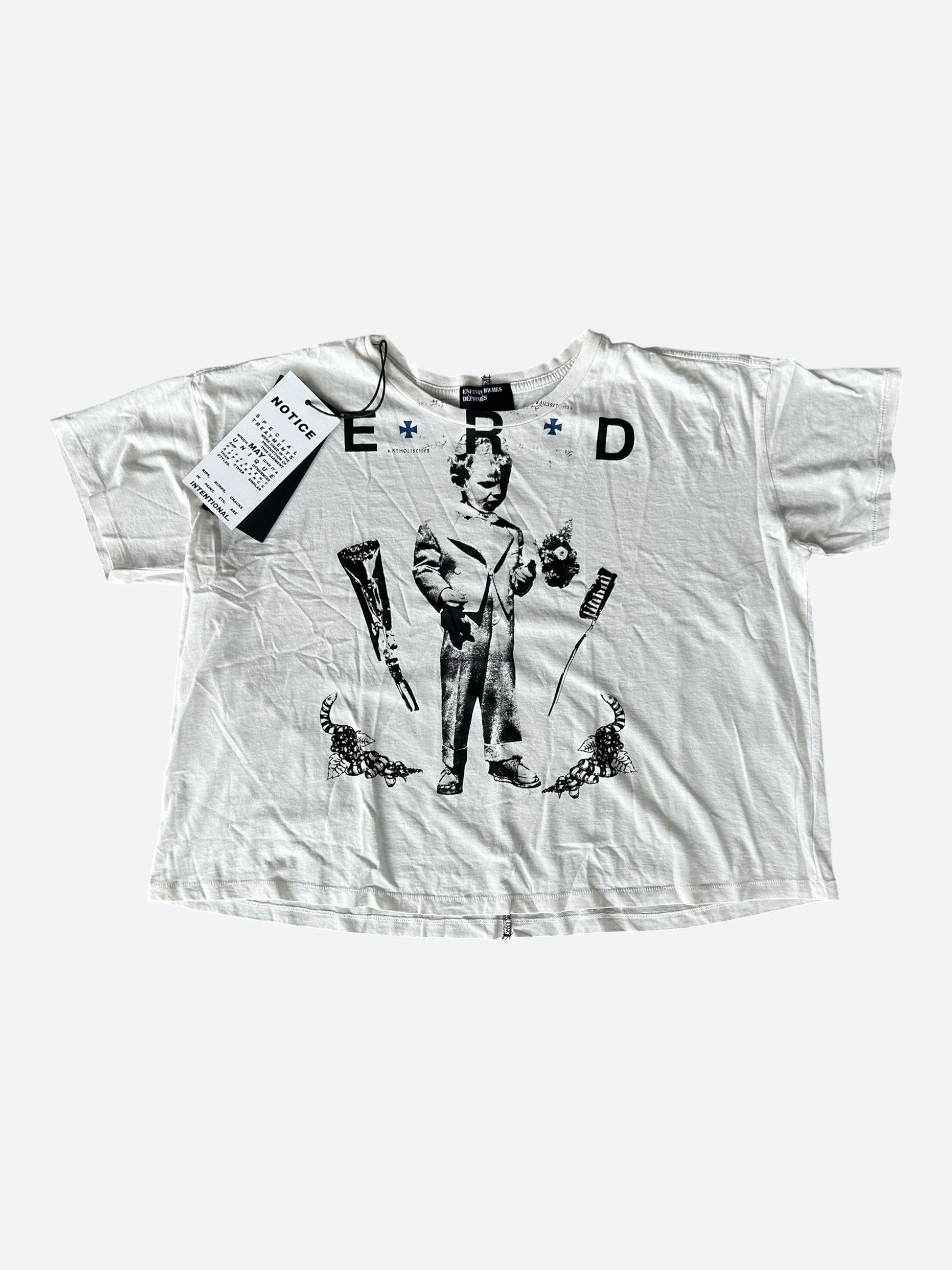 Enfants Riches Deprimes White & Black Katholisches Toothbrush T-Shirt Size US L / EU 52-54 / 3 - 1 Thumbnail