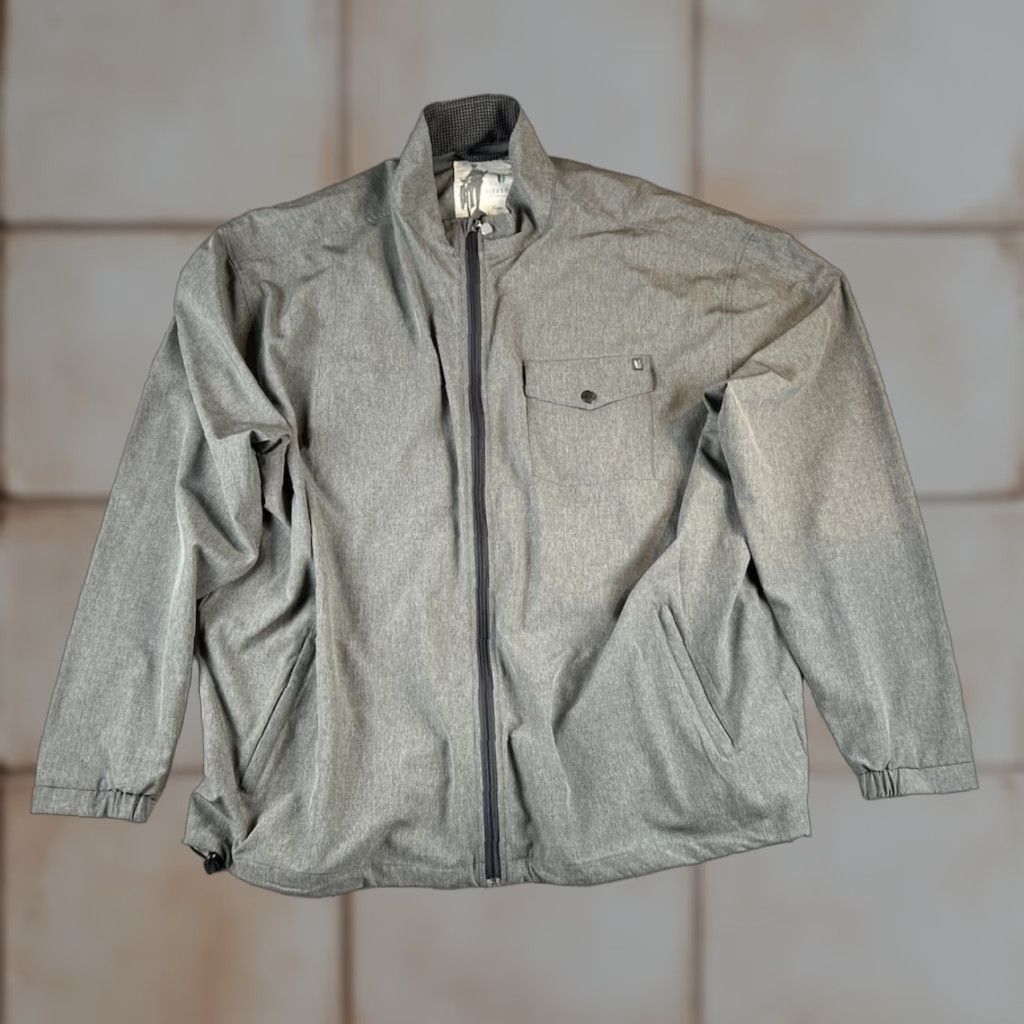 Vintage Linksoul Windbreaker Jacket Mens XXL Golf Heather Gray Zip Boardwalker Preppy Lightweight Zipped Pockets Stand-Up Collar Athletic Regular Size US XXL / EU 58 / 5 - 1 Thumbnail