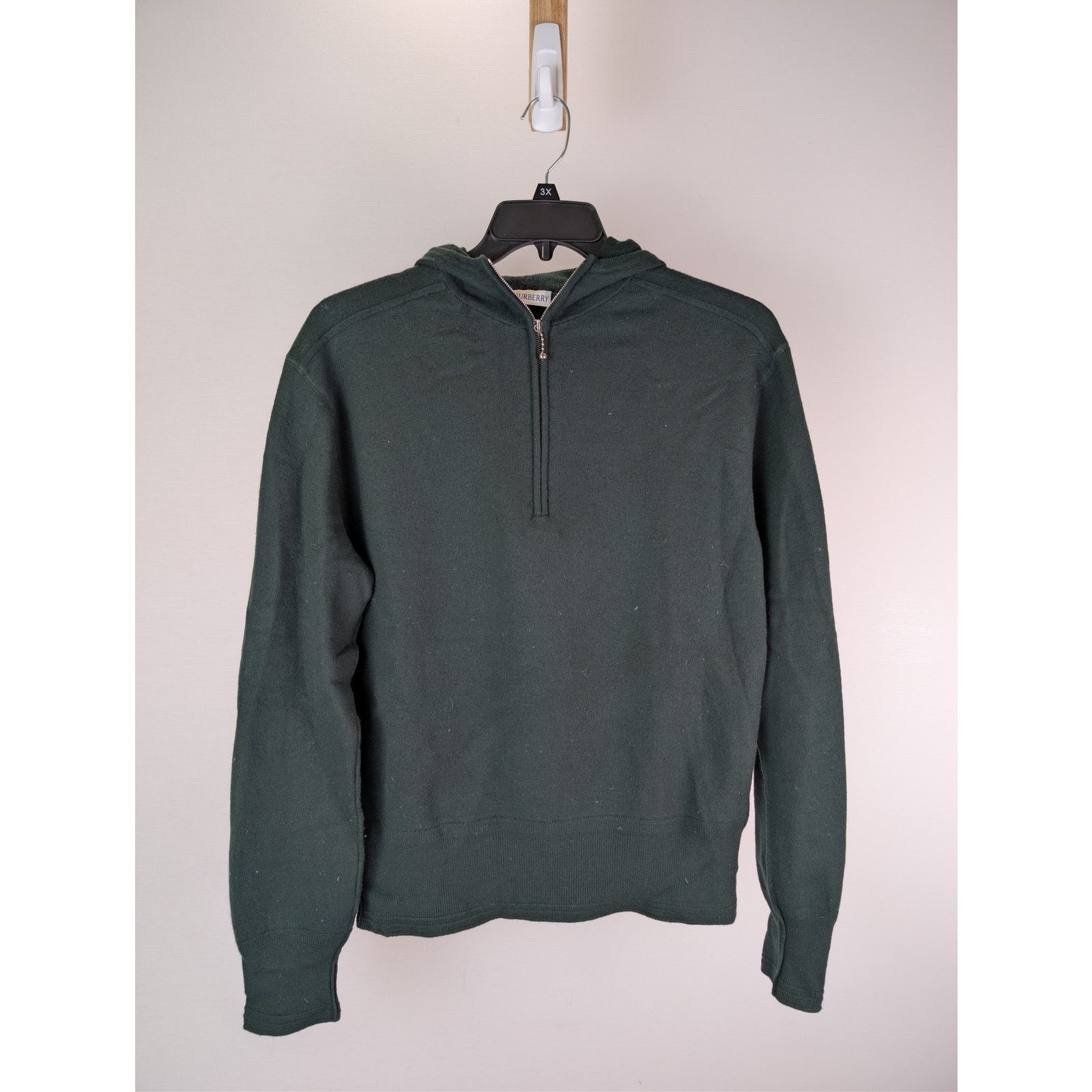 Burberry o1rshd1 CC20 Wool half-zip sweater Hoodie in a green Size US M / EU 48-50 / 2 - 2 Thumbnail
