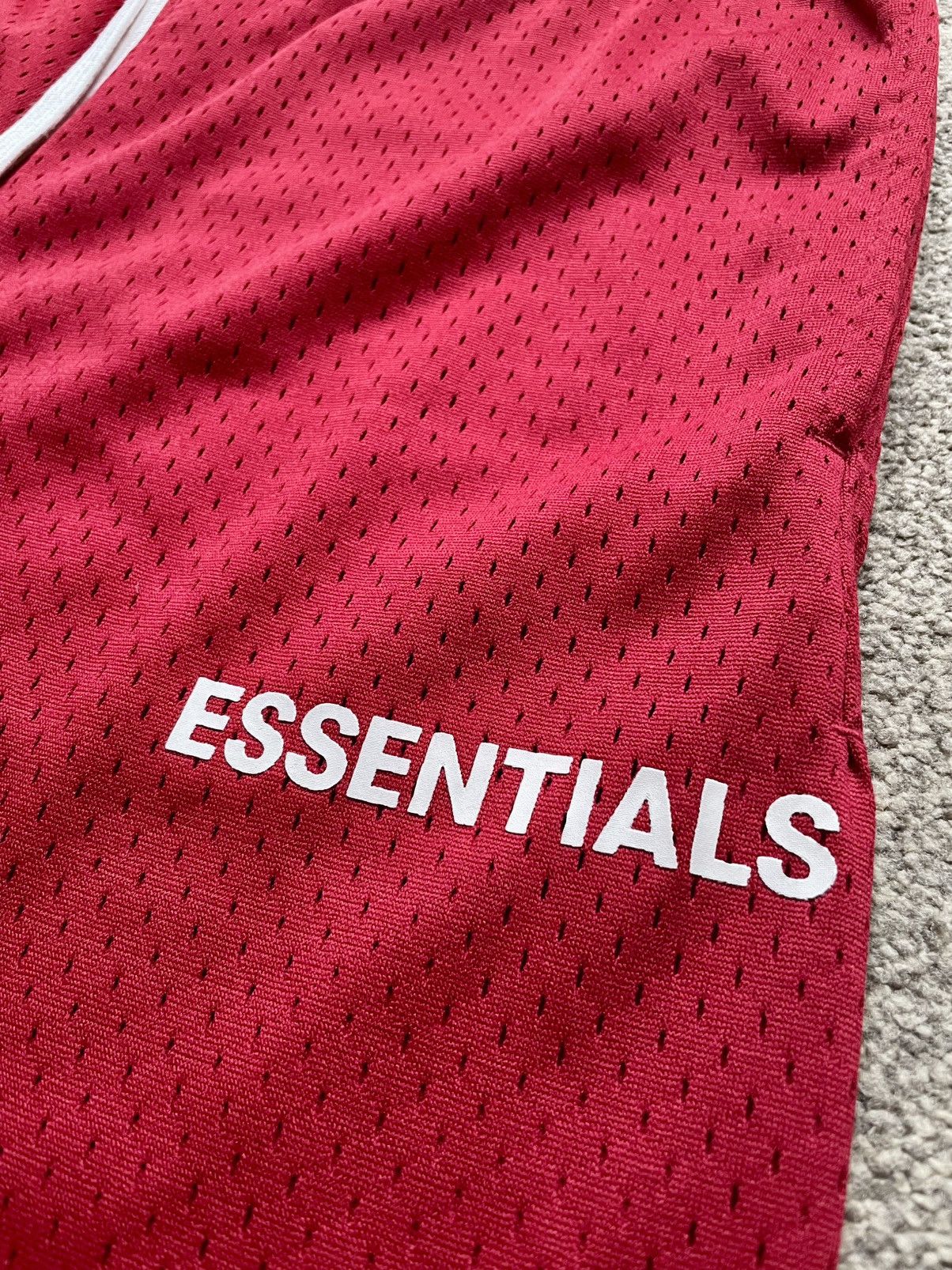 Fear of God FOG Essentials FW18 Mesh Shorts - Red (PacSun Receipt) Size US 34 / EU 50 - 3 Thumbnail