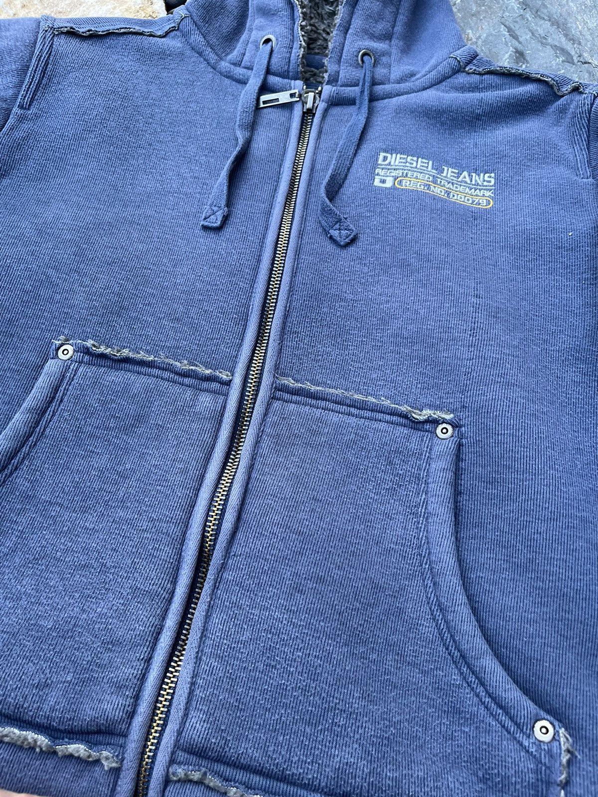 Diesel × Vintage Vintage Diesel jeans y2k heavy fur zip hoodie sherpa jacket Size US M / EU 48-50 / 2 - 17 Thumbnail