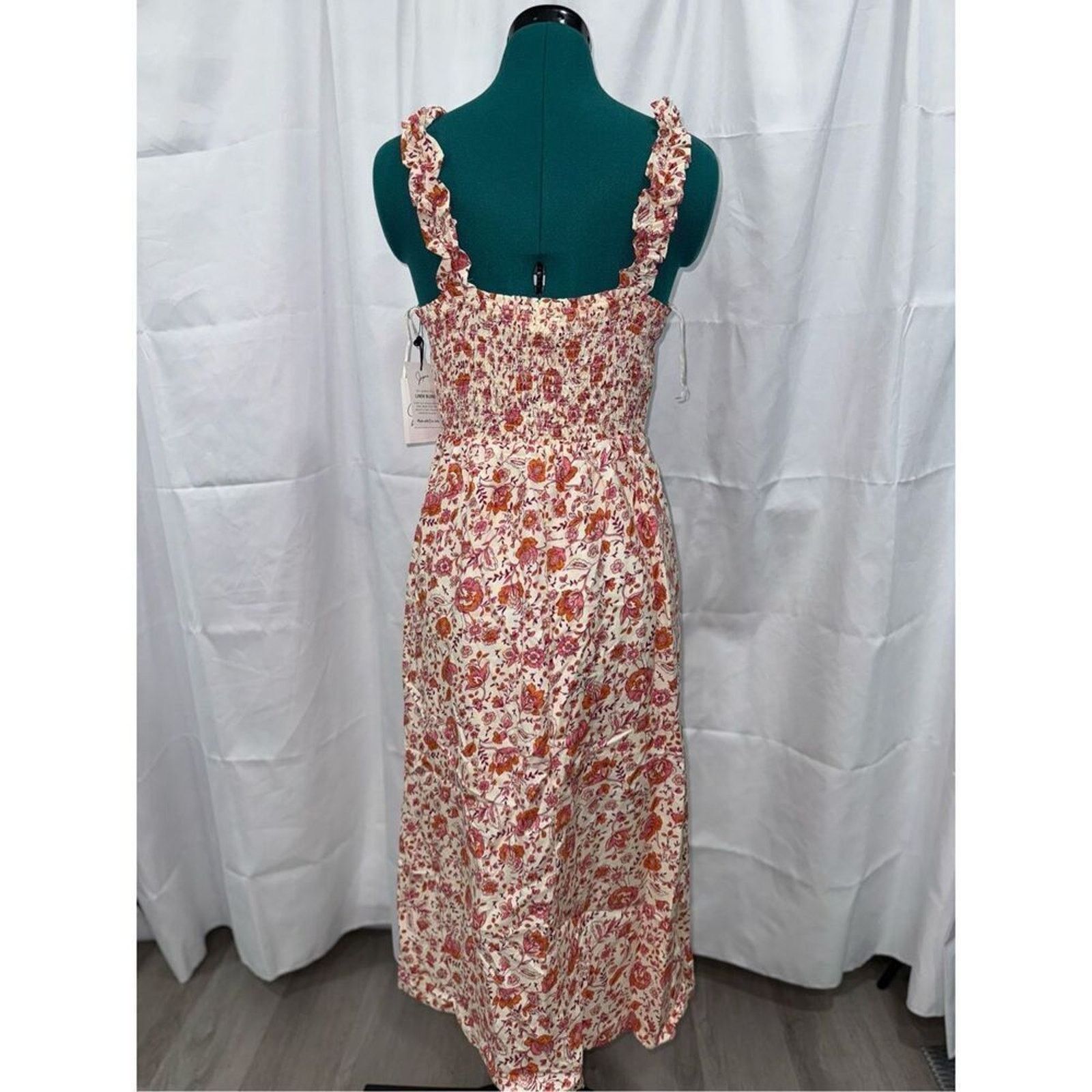 Other Japna linen blend floral midi dress | Sz S, NWT Size S / US 4 / IT 40 - 7 Thumbnail