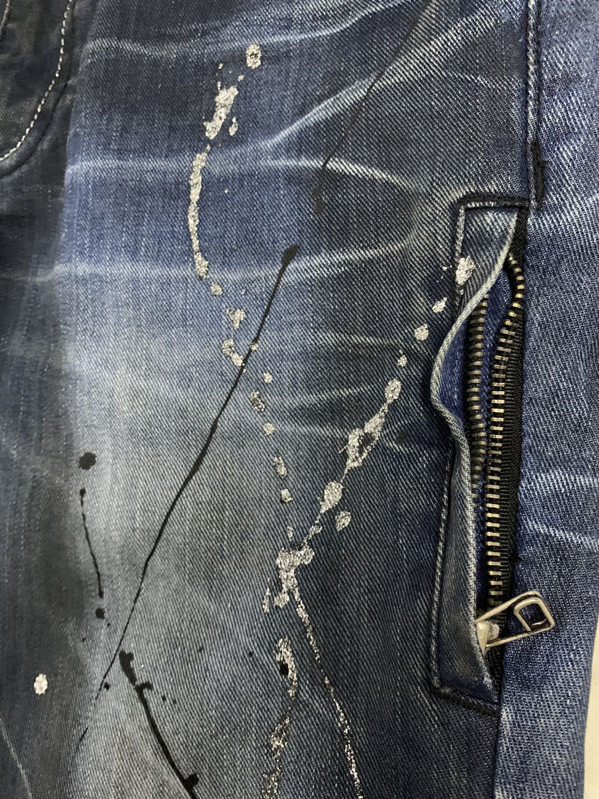 If Six Was Nine Vintage Lagust Studded Paint Splatter Flare Punk Jeans Size US 30 / EU 46 - 9 Thumbnail