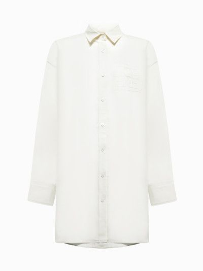 Toteme o1mle0525 Lyocell Linen Longline Blouse Tofu in Off-White Size S / US 4 / IT 40 - 1 Preview