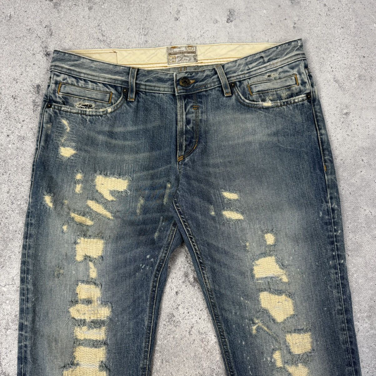 Dolce & Gabbana Vintage Dolce & Gabbana Distressed Avant Garde Denim Jeans Size US 35 - 4 Thumbnail