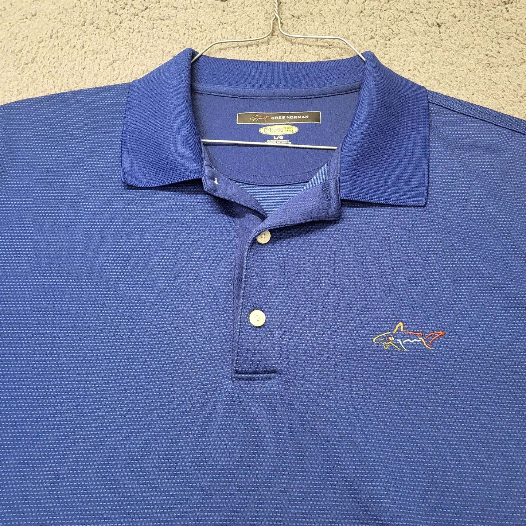 Vintage Greg Norman ML75 Play Dry Polo Shirt Mens Large Blue Striped Stretch Quick Dry Moisture Wicking Golf Polo Shirt Size US L / EU 52-54 / 3 - 5 Thumbnail