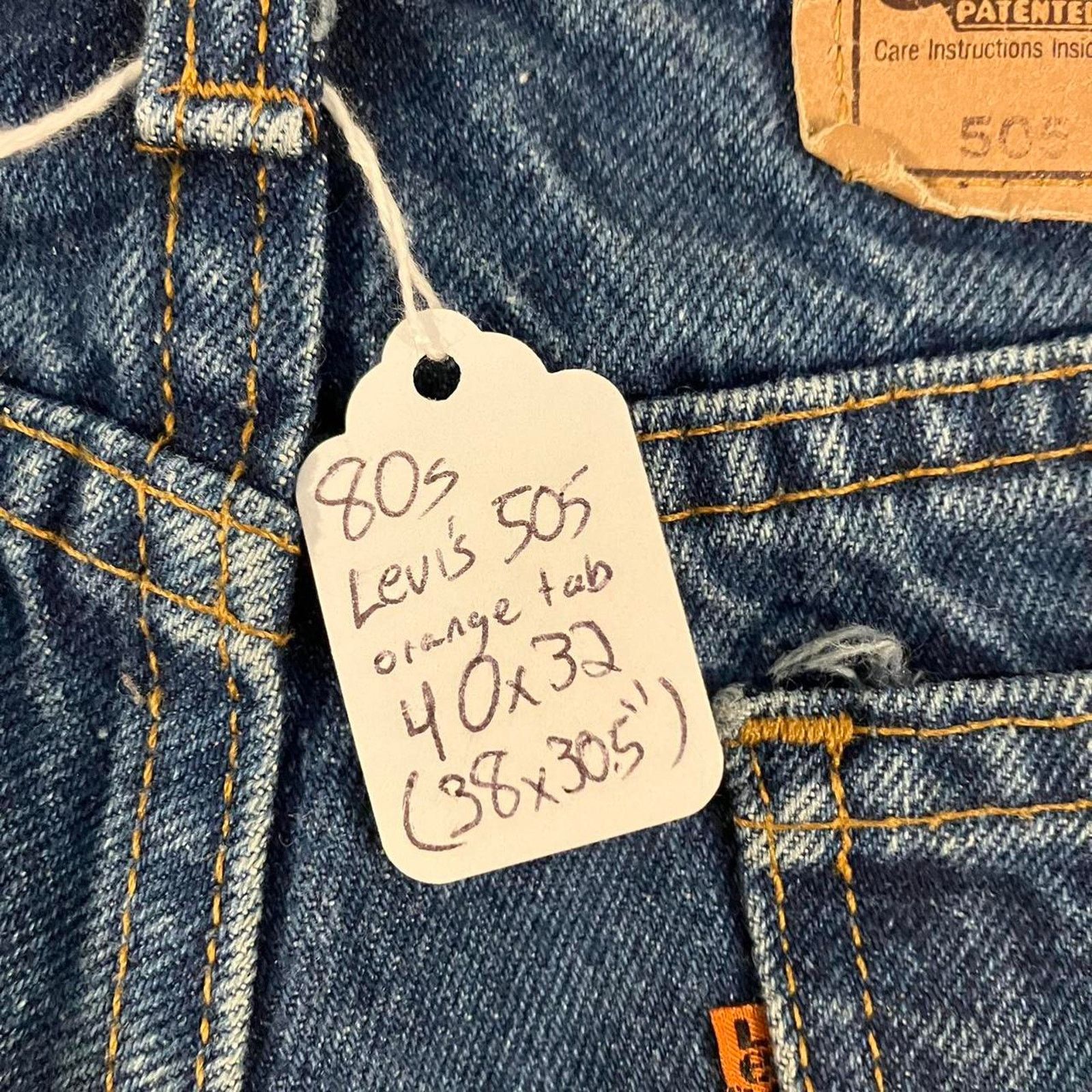 Levi's × Vintage Vintage 80s Levi’s Orange Tab 505 Dark Wash Denim Jeans Size US 40 / EU 56 - 5 Thumbnail