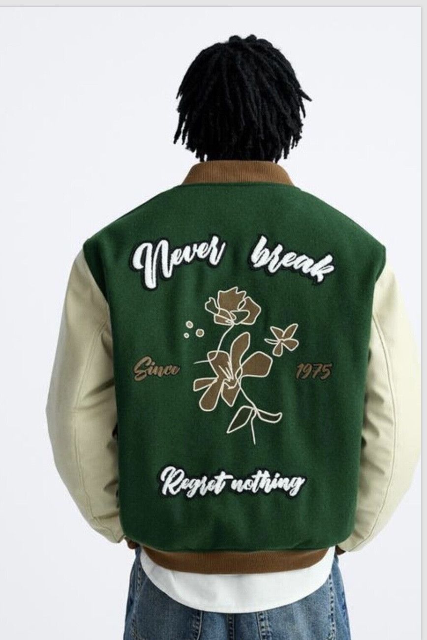 Zara Zara patch Bomber Jacket BNWT Green XL Size US XL / EU 56 / 4 - 5 Thumbnail