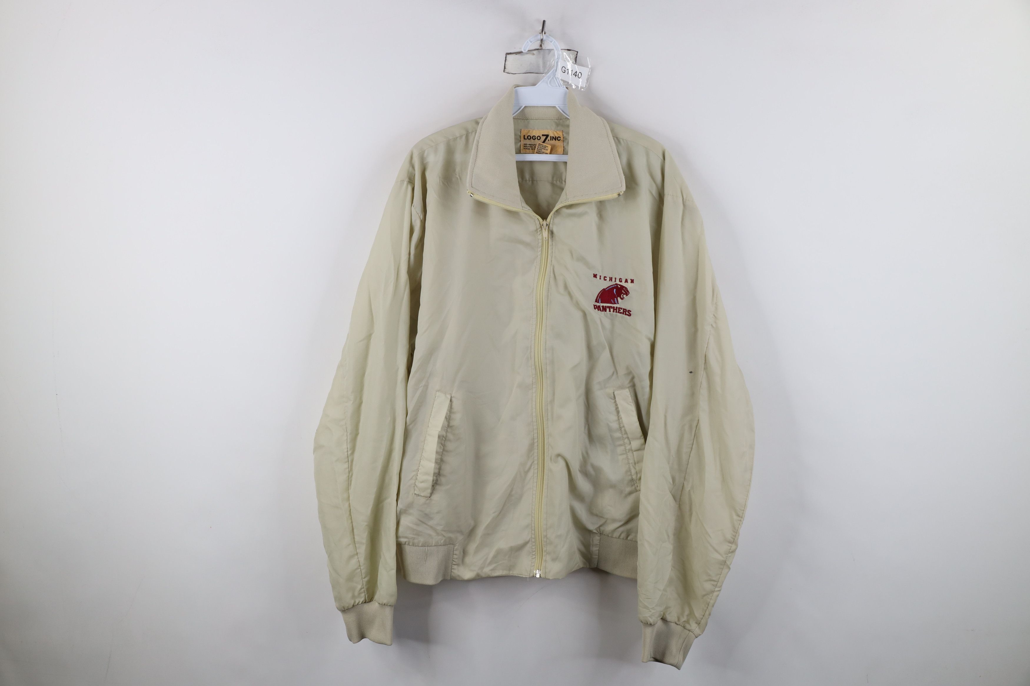 Vintage 80s Panthers Football Windbreaker Jacket Nylon