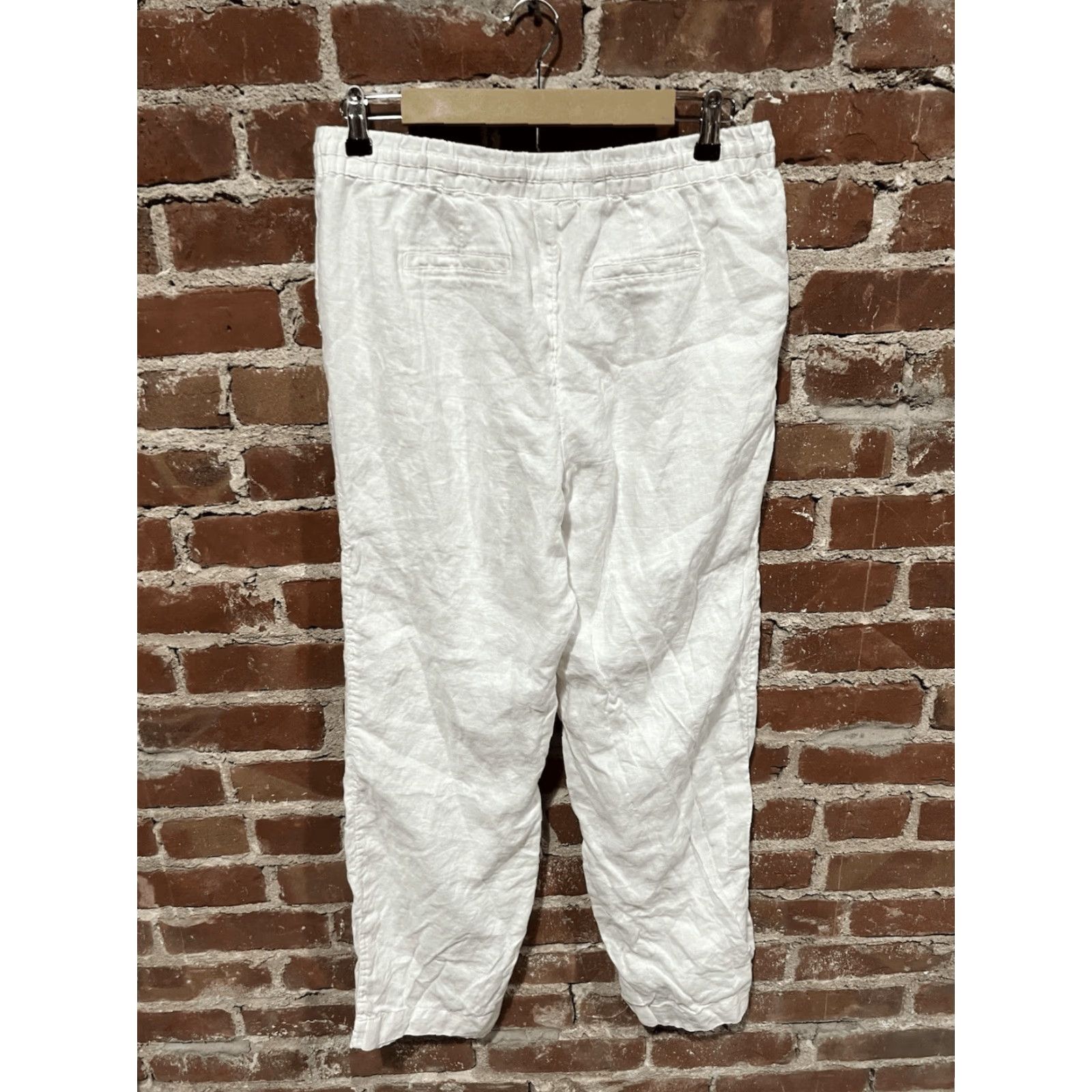 Charter Club Charter Club Womens Cropped Linen Pants White M 29in Inseam Cropped Pants Linen Short City Casual Womens Size 32" / US 10 / IT 46 - 2 Thumbnail