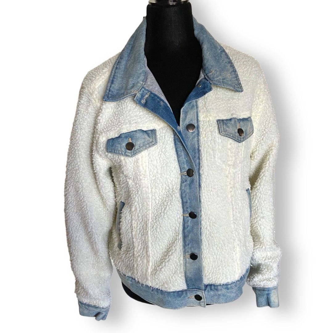 Other Wild Fable Womens Juniors Jacket Size Large Solid Sherpa NEW Size L / US 10 / IT 46 - 2 Thumbnail