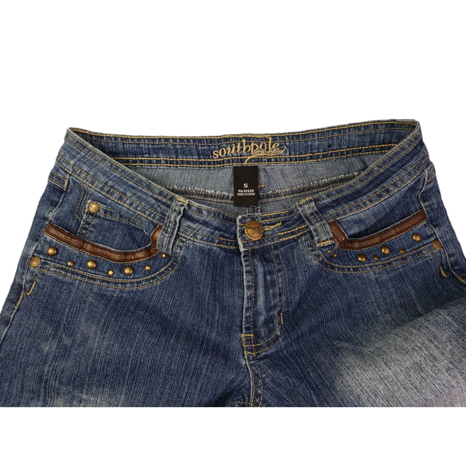 Southpole Juniors Southpole Low Rise Boot Cut Medium Wash Blue Jeans Size 5 28x29 9-013 Size 27" / US 4 / IT 40 - 3 Thumbnail
