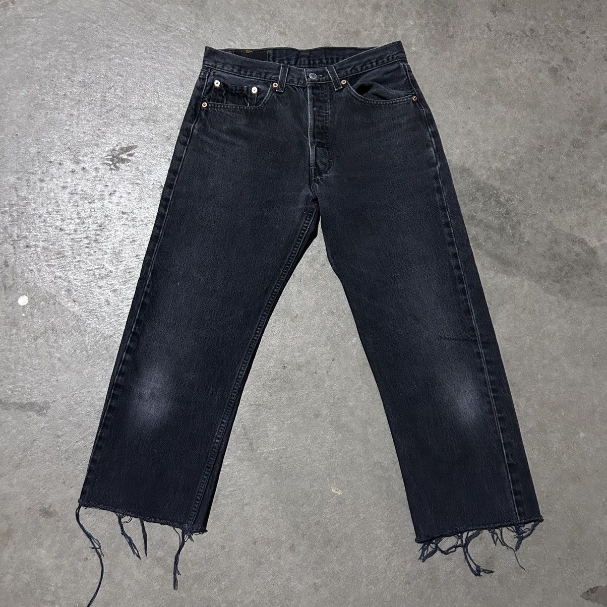 Levi's Vintage 90s Levis 501 faded black jeans 28x24 Size US 29 - 1 Thumbnail