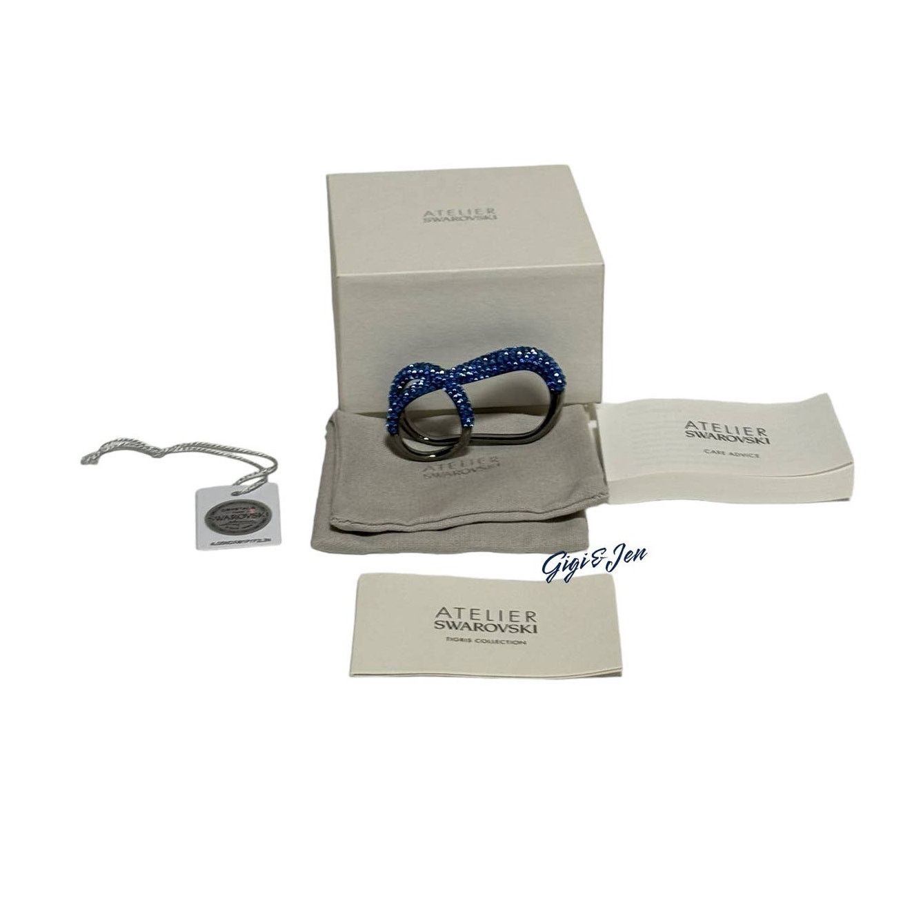 Swarovski Swarovski Tigris double ring Blue Ruthenium plated Size 55/7 Size ONE SIZE - 2 Thumbnail