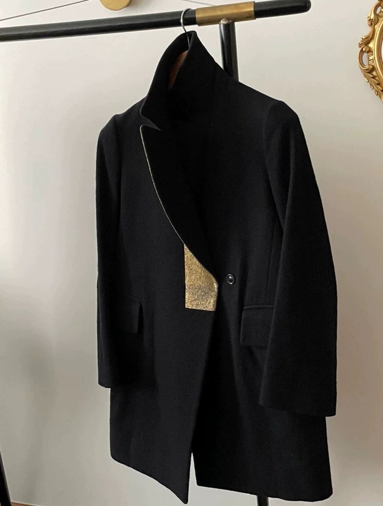Jil Sander Jil Sander Black silhouette wool coat Size 4XL / US 24-26 - 1 Thumbnail