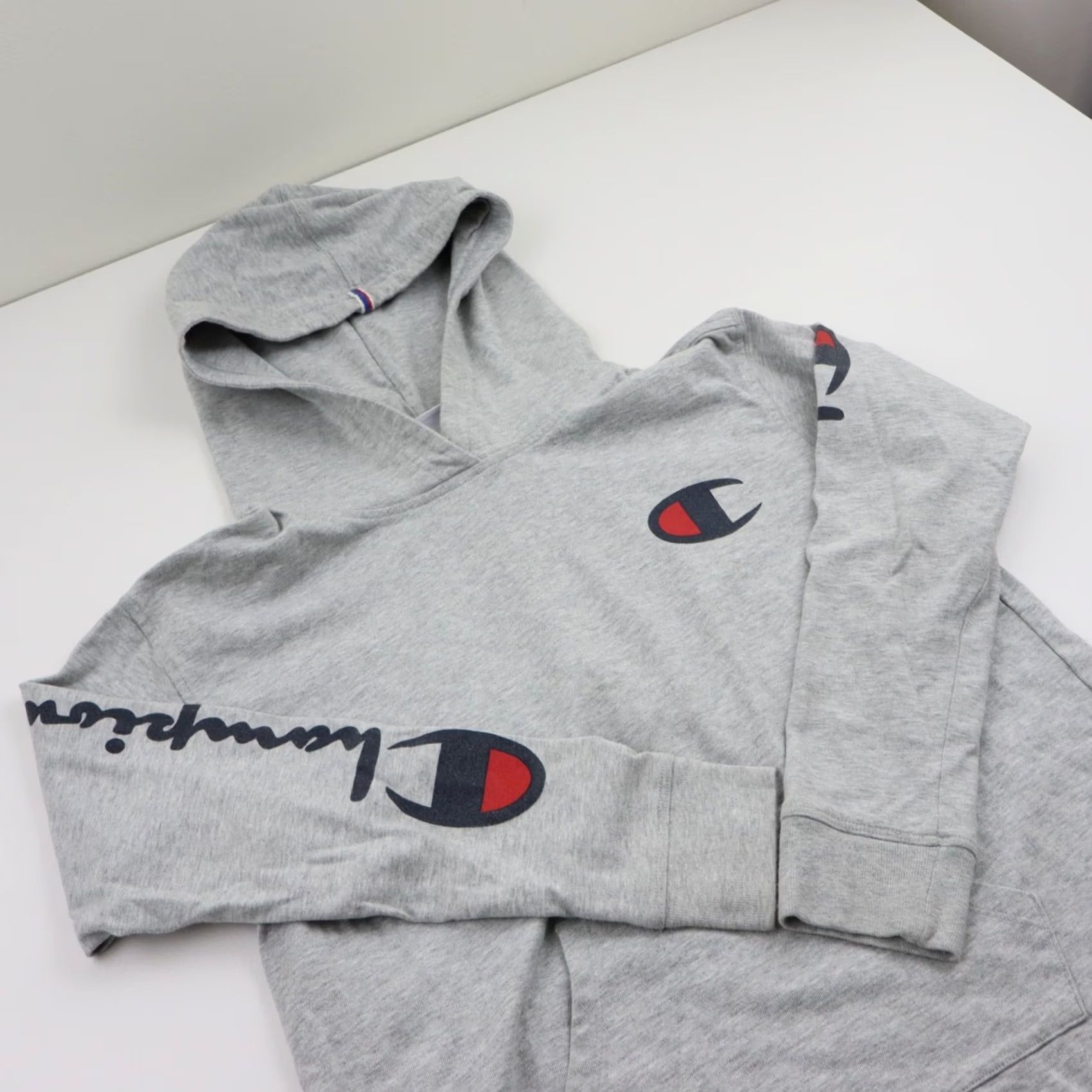 Champion Vintage Champion Hoodie Men Small Gray Spell Out Logo Sleeve Pullover Sweatshirt Size US S / EU 44-46 / 1 - 2 Thumbnail