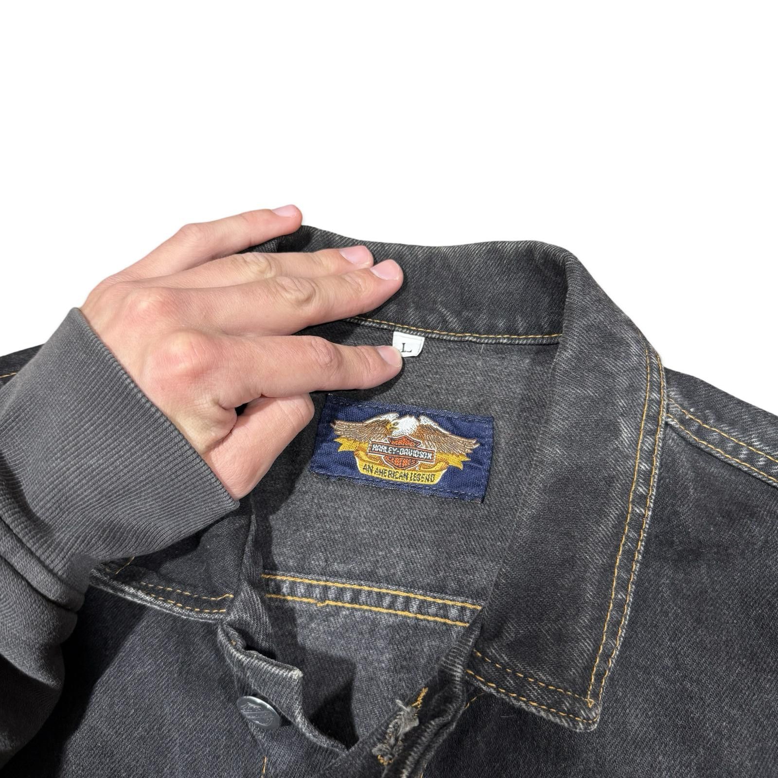 Harley Davidson Vintage Harley-Davidson Motorcycles Eagle Dark Denim Jacket Size US L / EU 52-54 / 3 - 4 Thumbnail