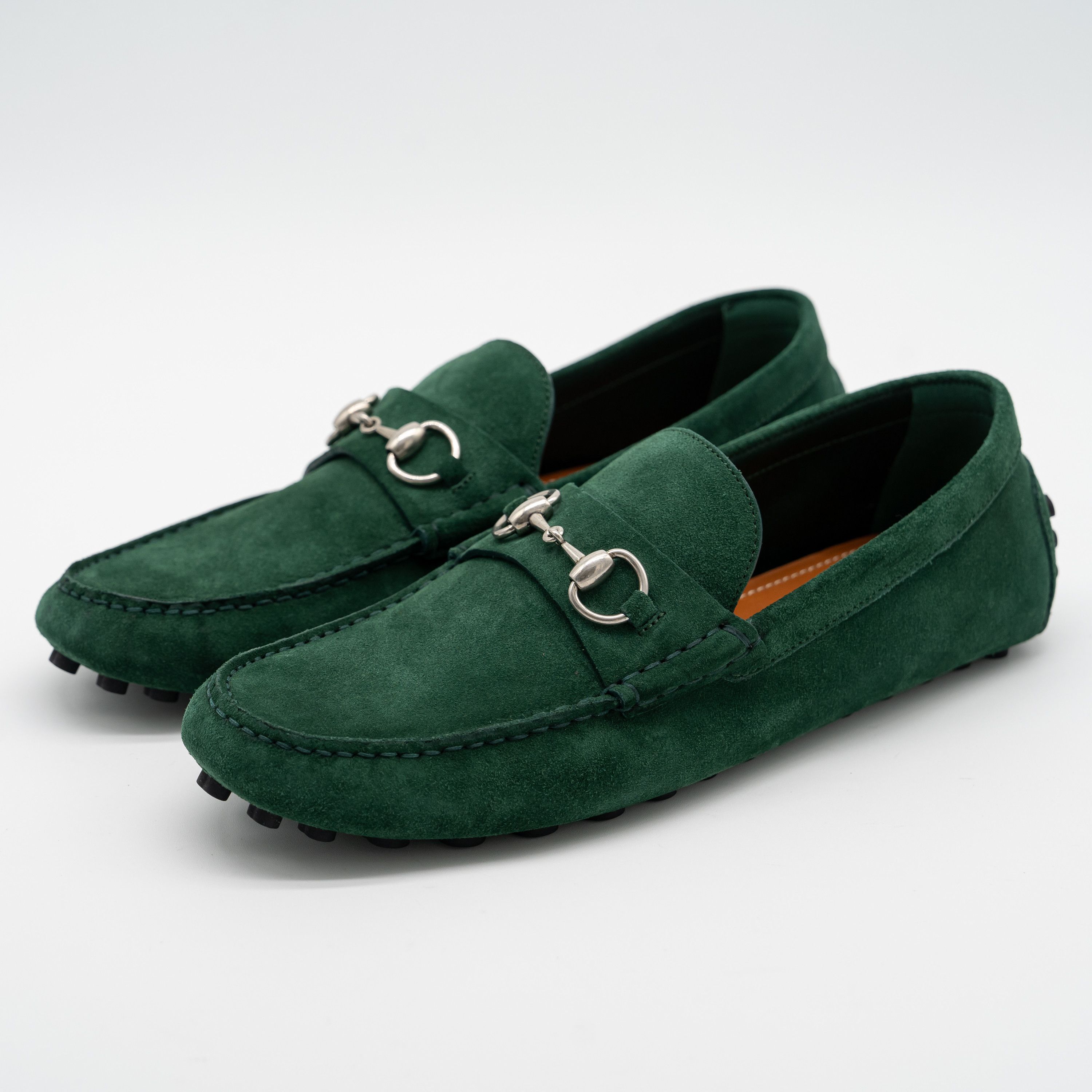 Gucci Green Suede Horsebit Loafers for Men $_57.JPG?set_id=880000500F main image 4