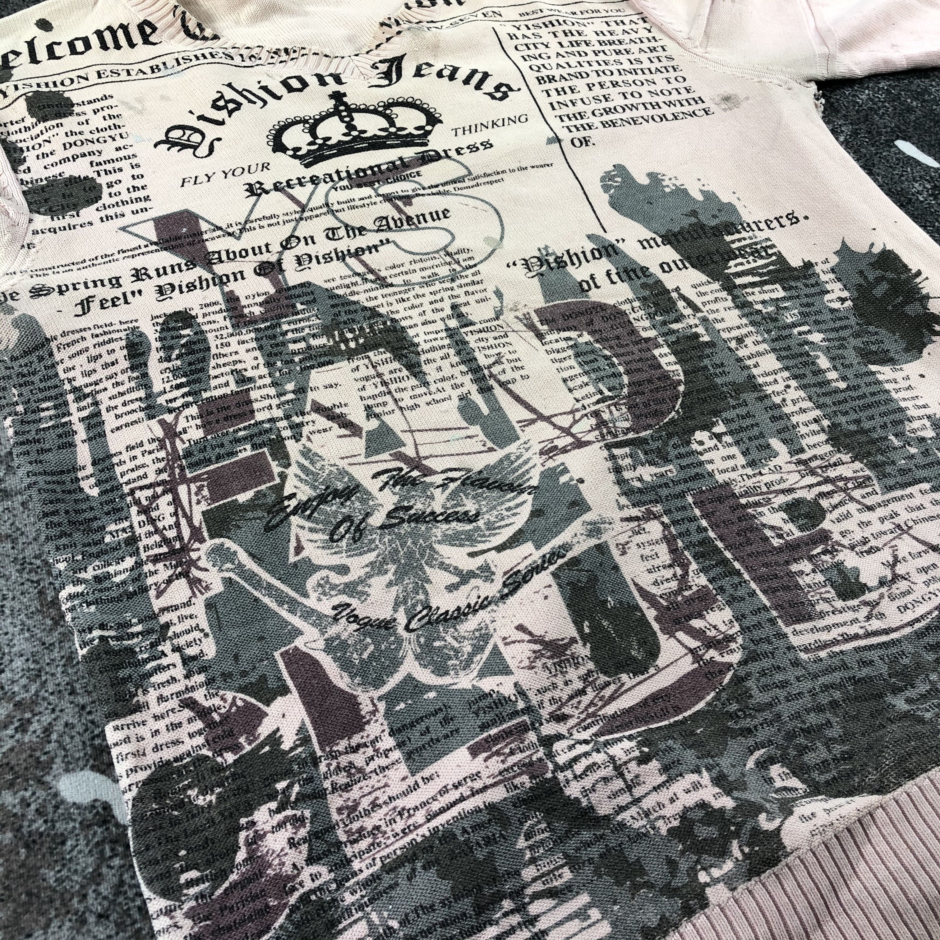 Japanese Brand Vintage Yishion Thrashed Faded Sweatshirt F213 Size US L / EU 52-54 / 3 - 5 Thumbnail