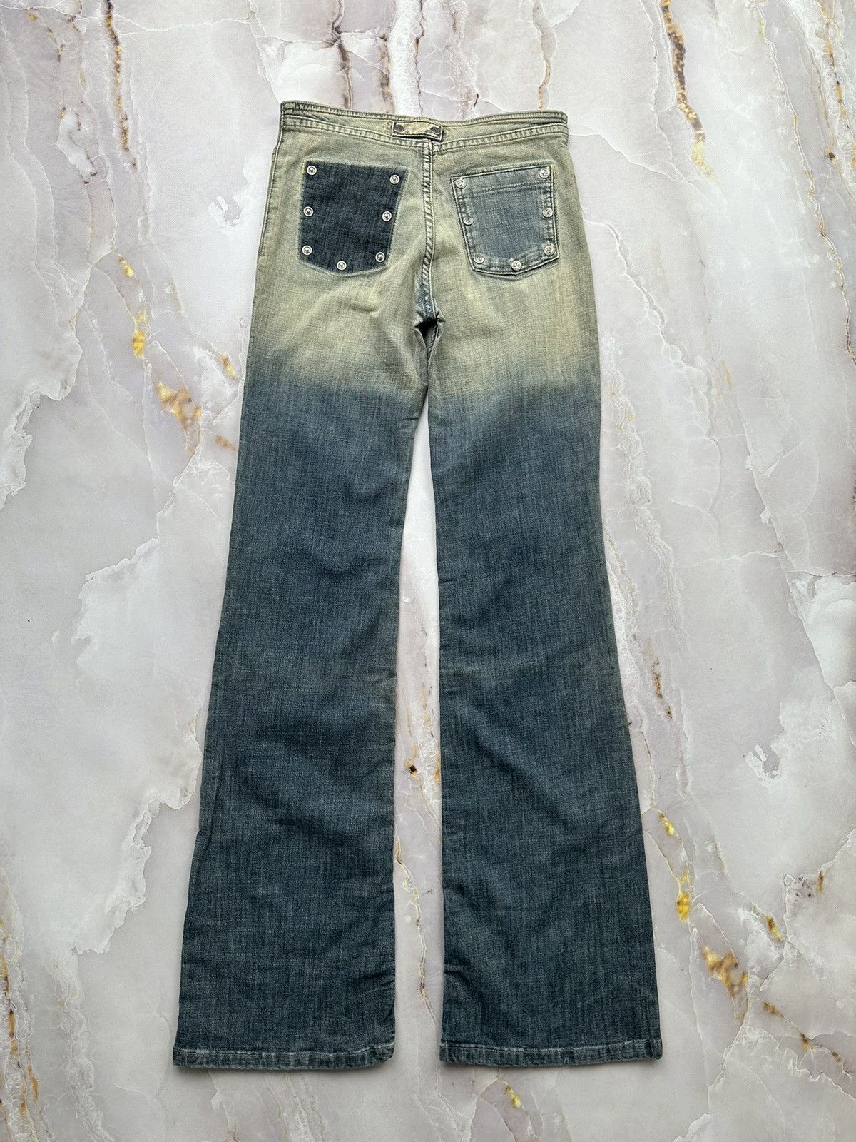 Japanese Brand Vintage Flared Jeans Y2K Size 26" / US 2 / IT 38 - 6 Thumbnail