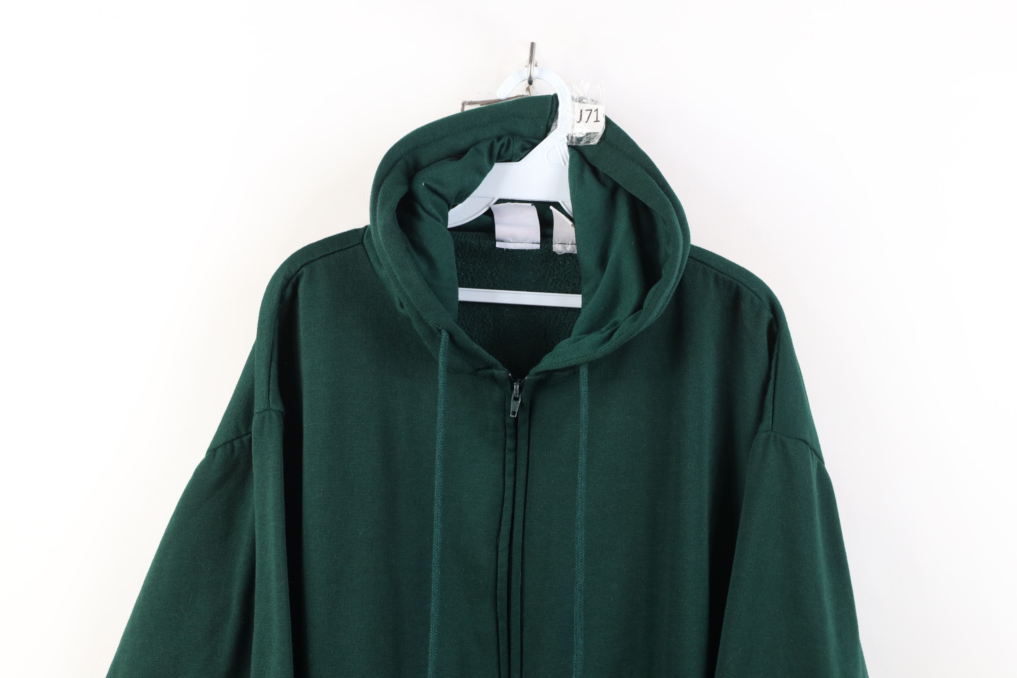 Vintage Vintage 90s Streetwear Hoodie Sweatshirt Hunter Green Size US XL / EU 56 / 4 - 2 Thumbnail