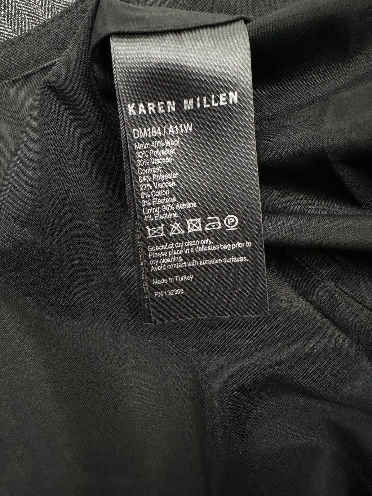 Karen Millen KAREN MILLEN Gray Herringbone Wool Blend Sheath Dress UK 12 Size M / US 6-8 / IT 42-44 - 12 Thumbnail