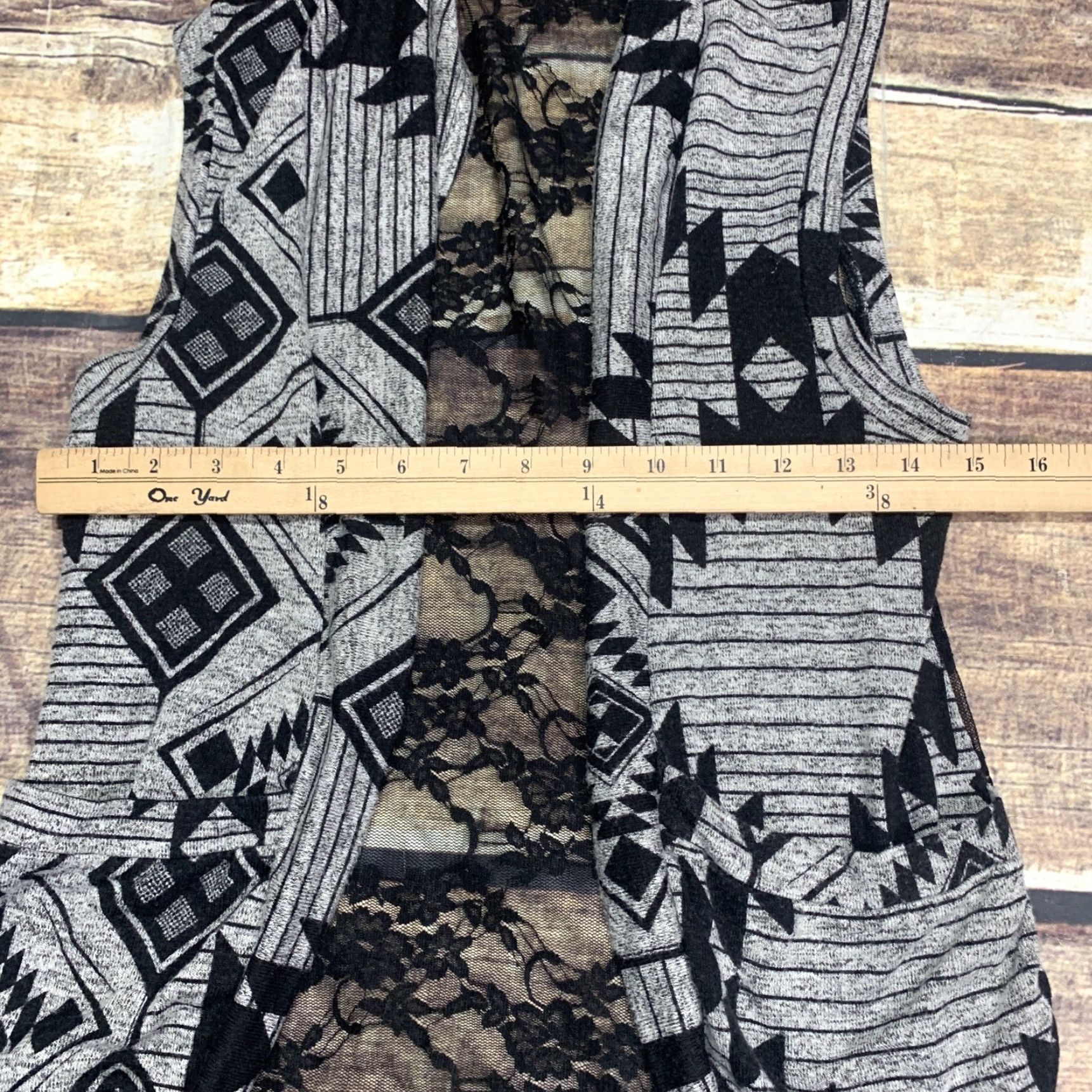 Vintage VINTAGE Woman's Sleeveless Open Cardigan Black Gray Lace Back Size Small Pockets Cardigan Women Sleeveless Open-Knit Casual Size S / US 4 / IT 40 - 4 Thumbnail