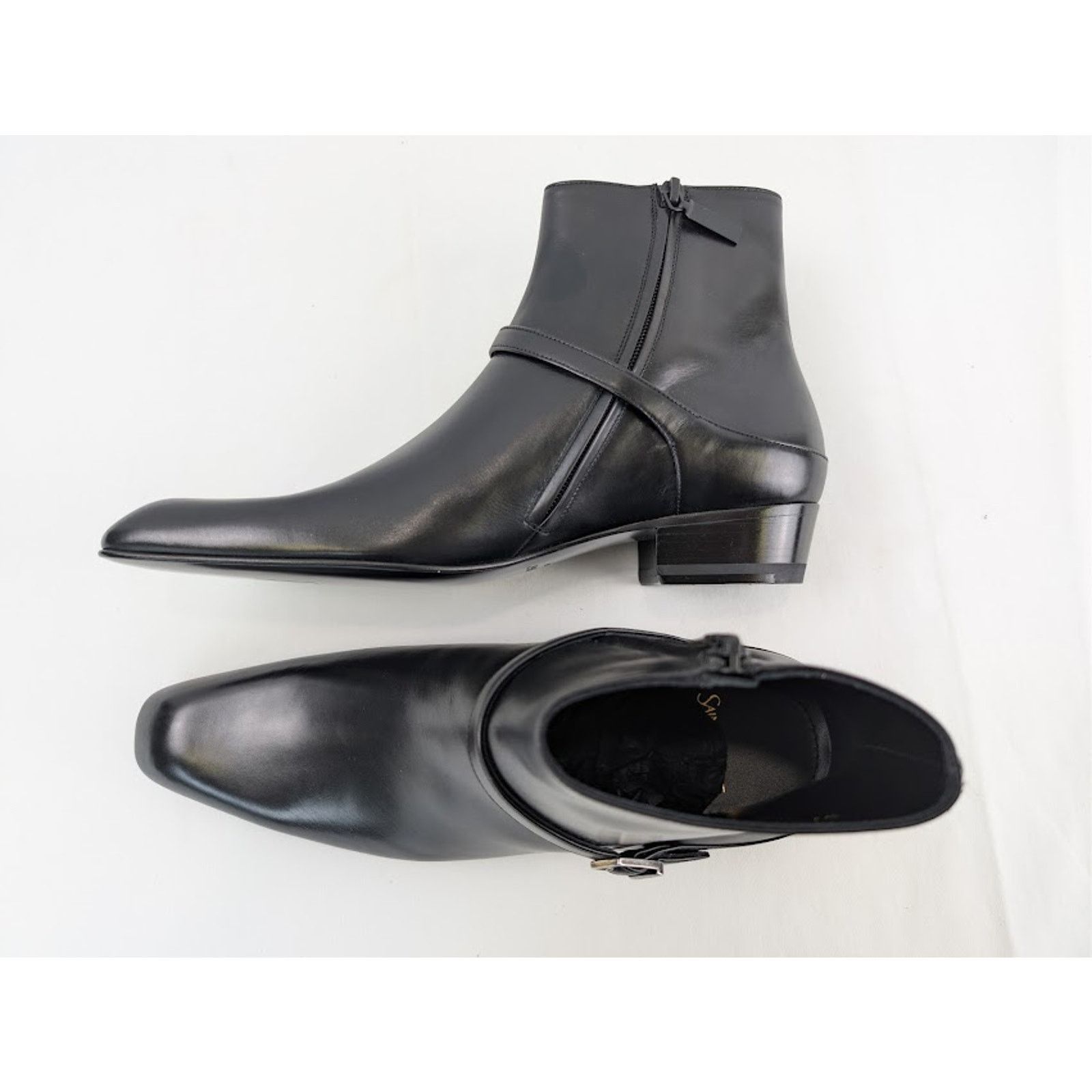Saint Laurent Paris 19SS Black Ayers Snakeskin 60mm Finn Boots 42
