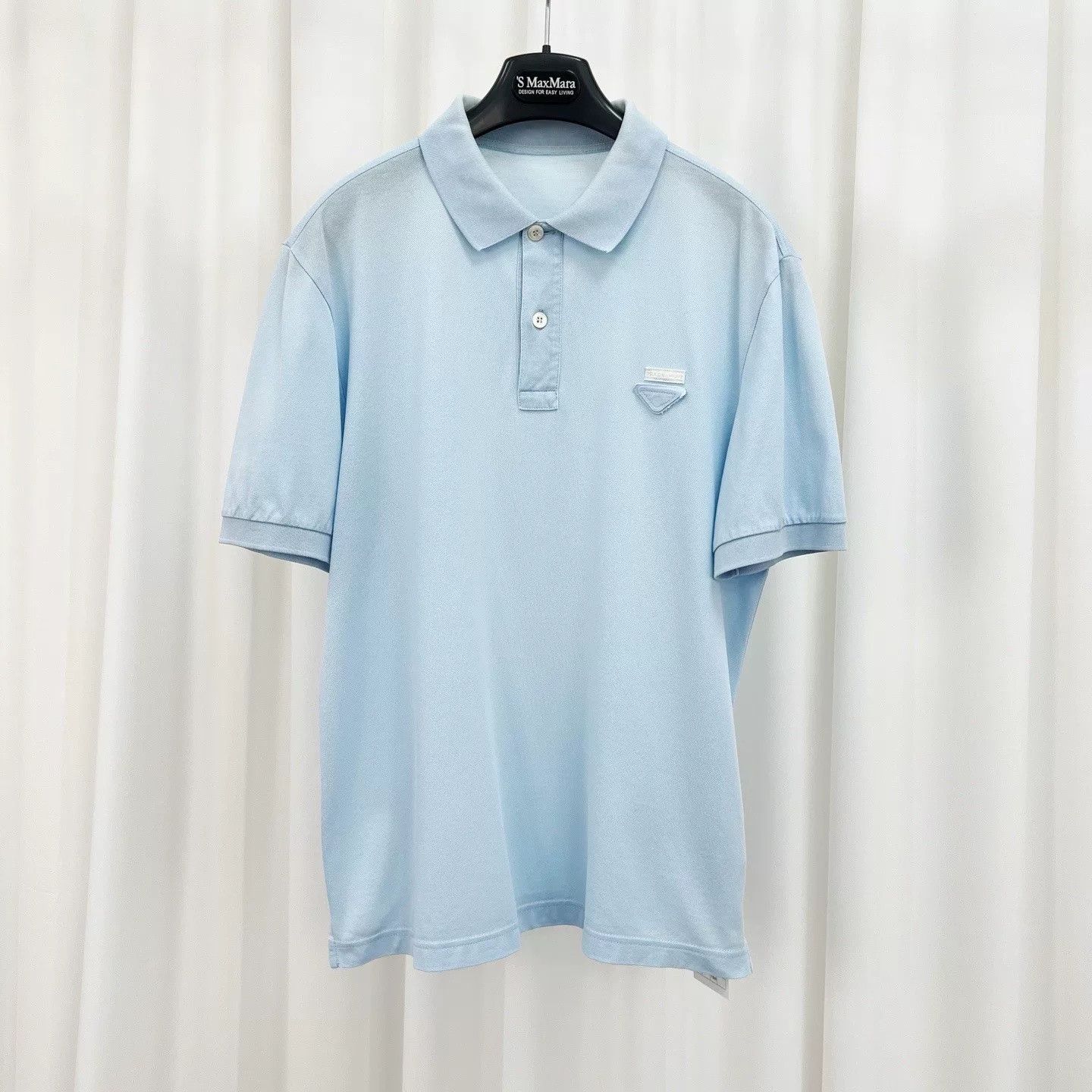 Prada Prada Haze Blue Triangle Logo Polo Tee Size US L / EU 52-54 / 3 - 1 Thumbnail