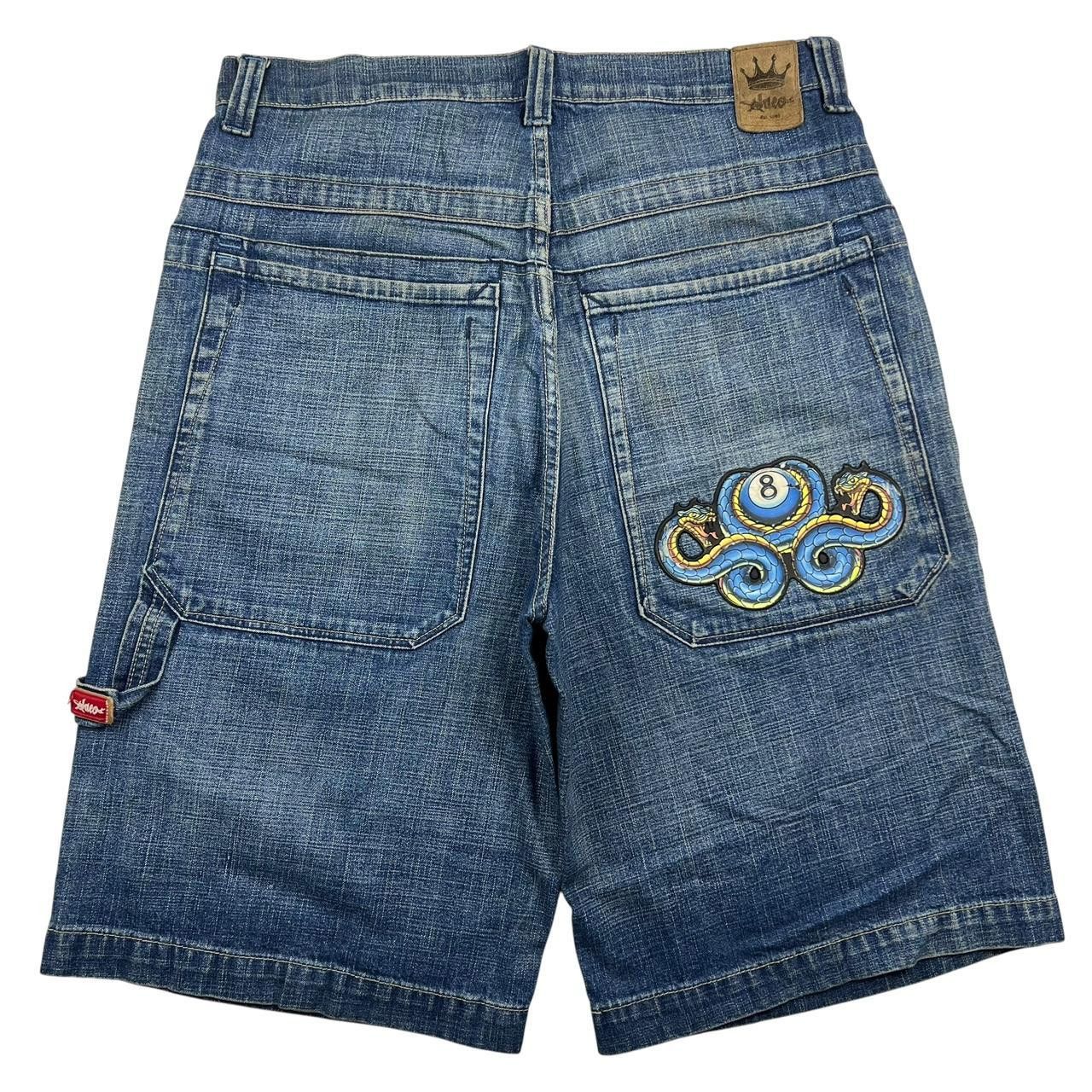 JNCO Vintage Jnco Snake 8 Ball Denim Baggy Shorts Jorts Waist 35 Size US 35 - 1 Thumbnail