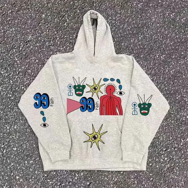 Japanese Brand Mako American street retro eye print loose hoodie y2k Size US L / EU 52-54 / 3 - 1 Thumbnail
