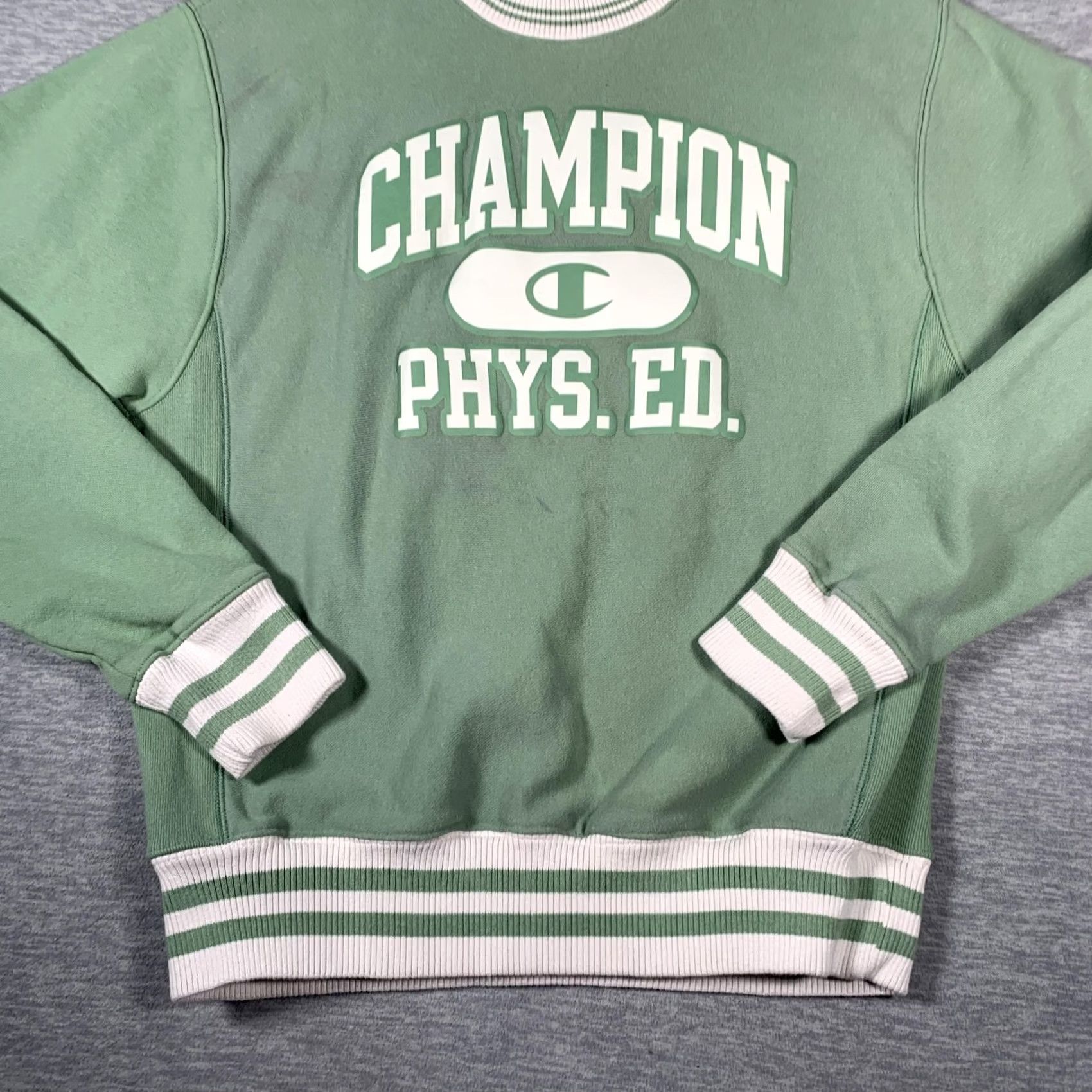 Champion Champion Sweatshirt Mens Medium Green Reverse Weave Phys. Ed. Crewneck Pullover Size US M / EU 48-50 / 2 - 3 Thumbnail
