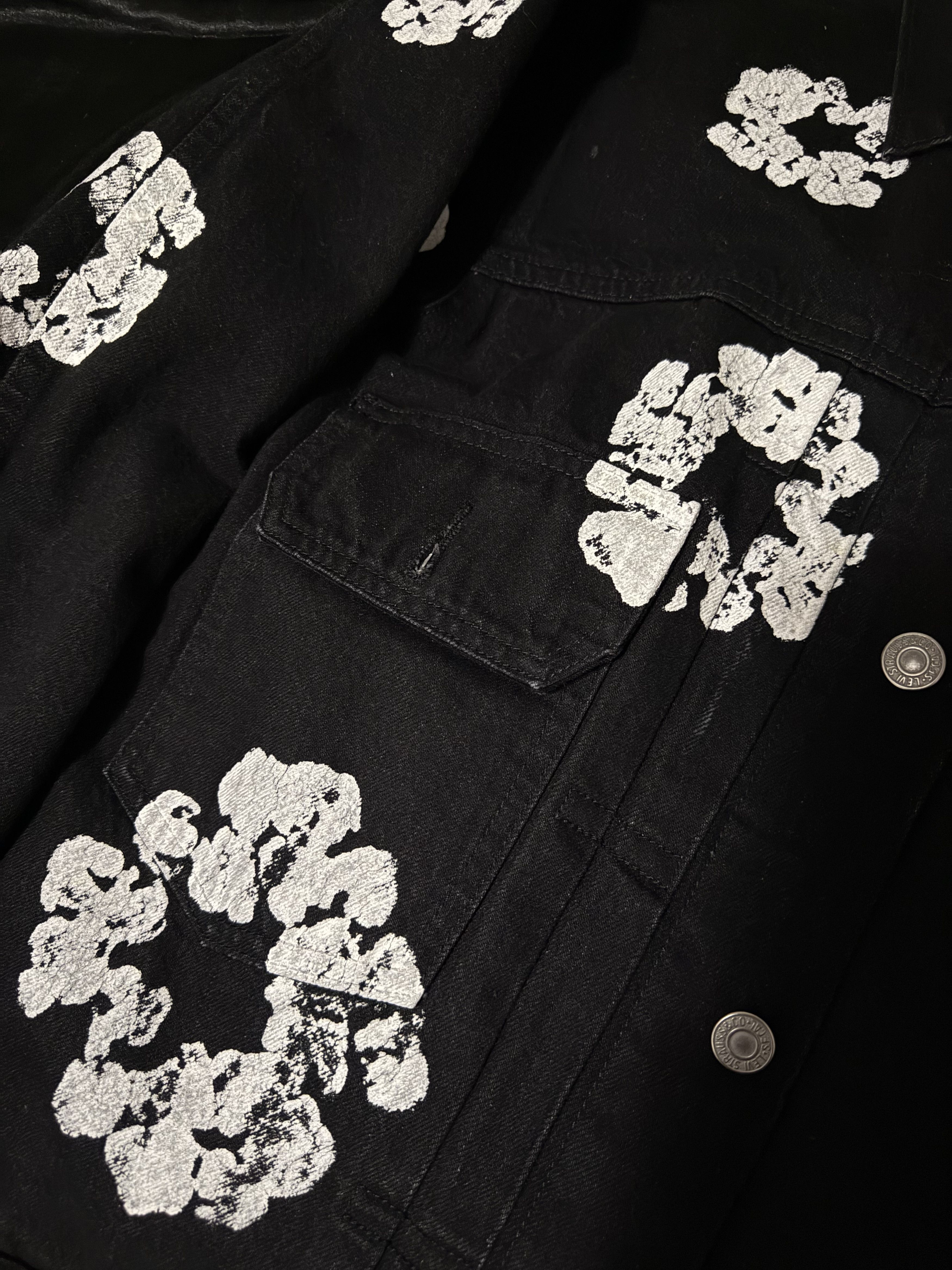 DENIM TEARS × Levi's Denim Tears x Levi's All Over Wreath Black Jacket Size US L / EU 52-54 / 3 - 3 Thumbnail