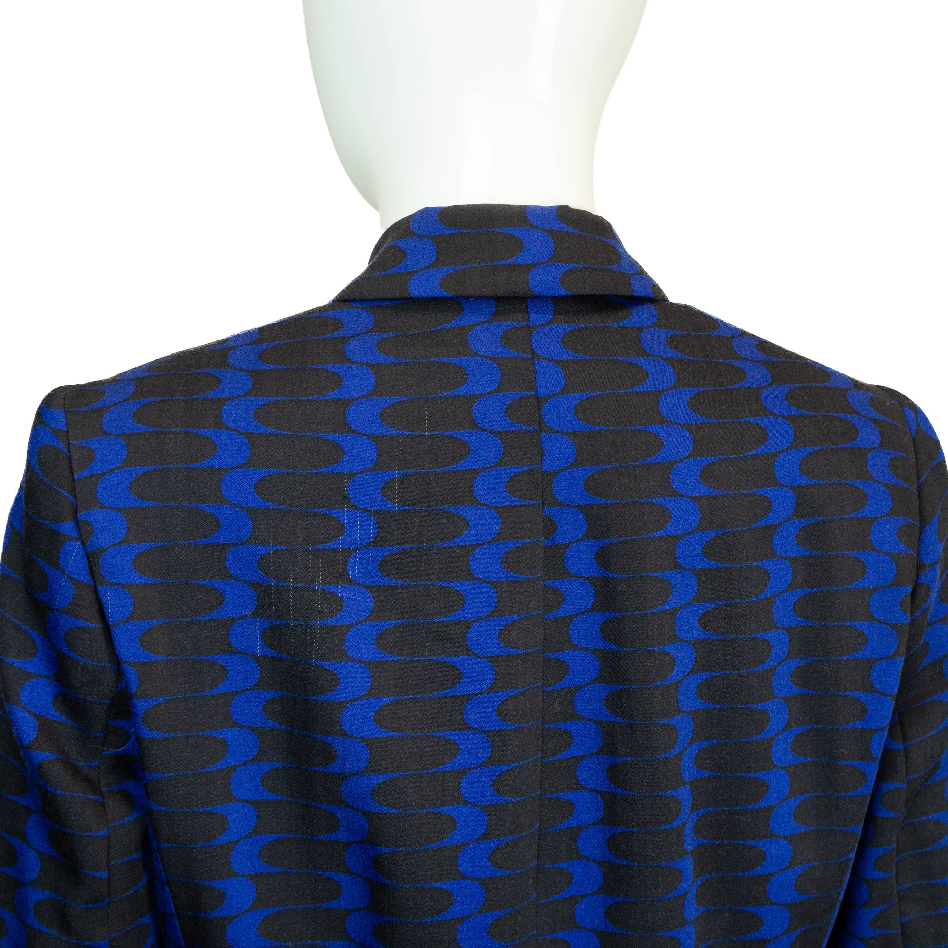 Versace × Versace Jeans Couture × Vintage VERSACE Jeans Couture Abstract Blue Skirt Suit Vintage 00s Size S / US 4 / IT 40 - 4 Thumbnail