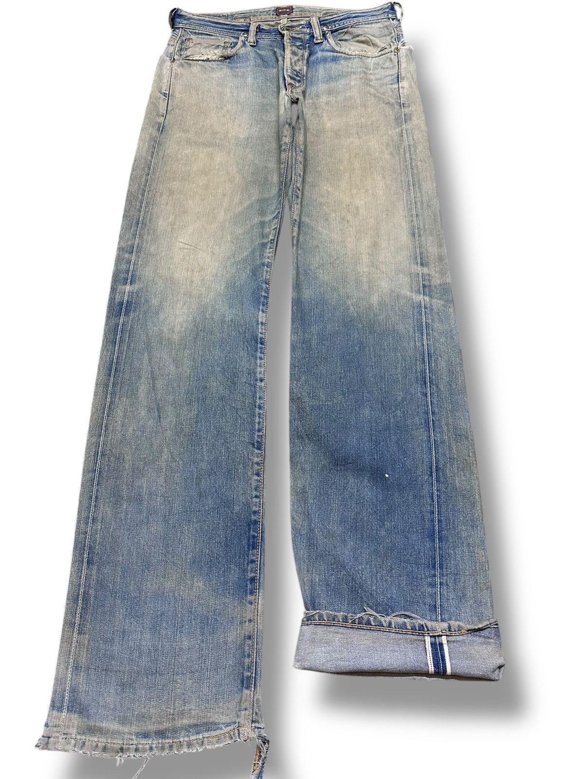 Lee Vintage Lee Union Made Selvedge Mudwash Distressd Denim Size US 32 / EU 48 - 1 Thumbnail