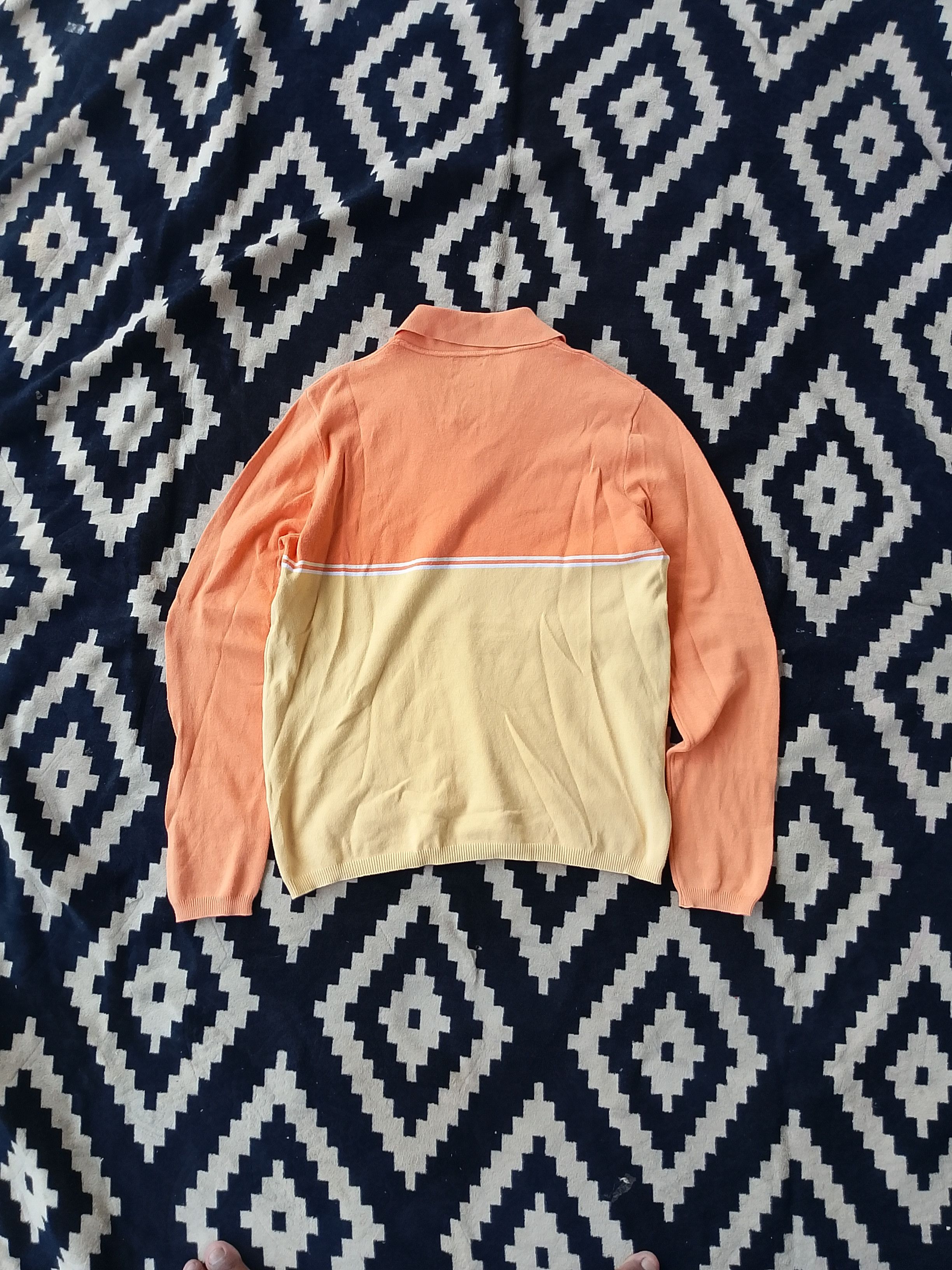 United Colors Of Benetton Vtg 90s Benetton Colorblock Knit Polo - Pastel Rugby Vibe Size US M / EU 48-50 / 2 - 4 Thumbnail