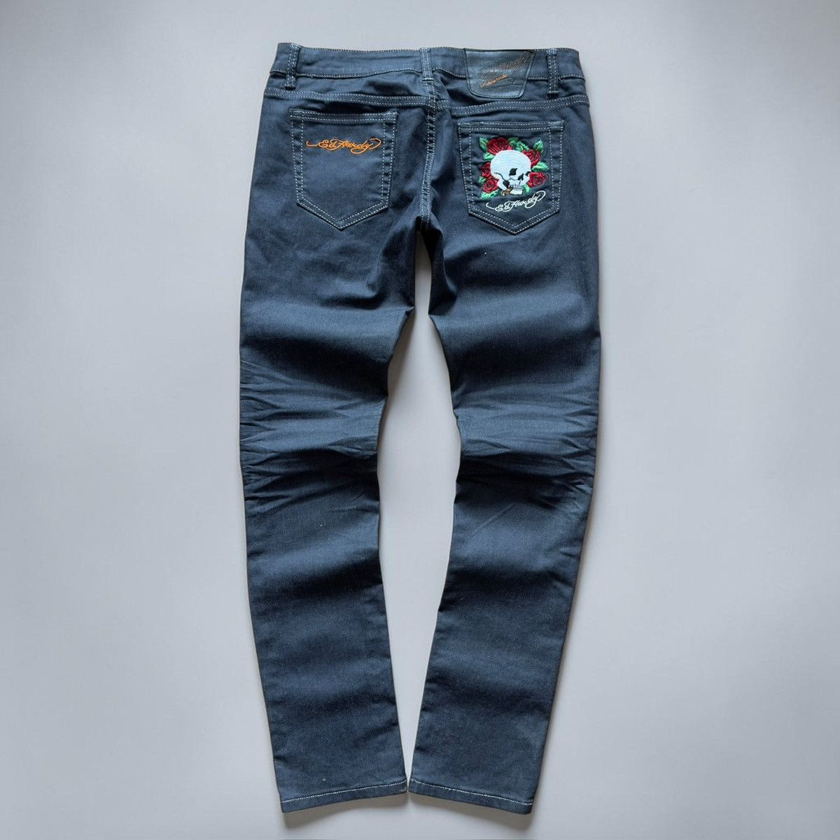 Ed Hardy Ed Hardy by Christian Audigier Tattoo Skull Denim Jeans W32 Size 32" / US 10 / IT 46 - 1 Thumbnail