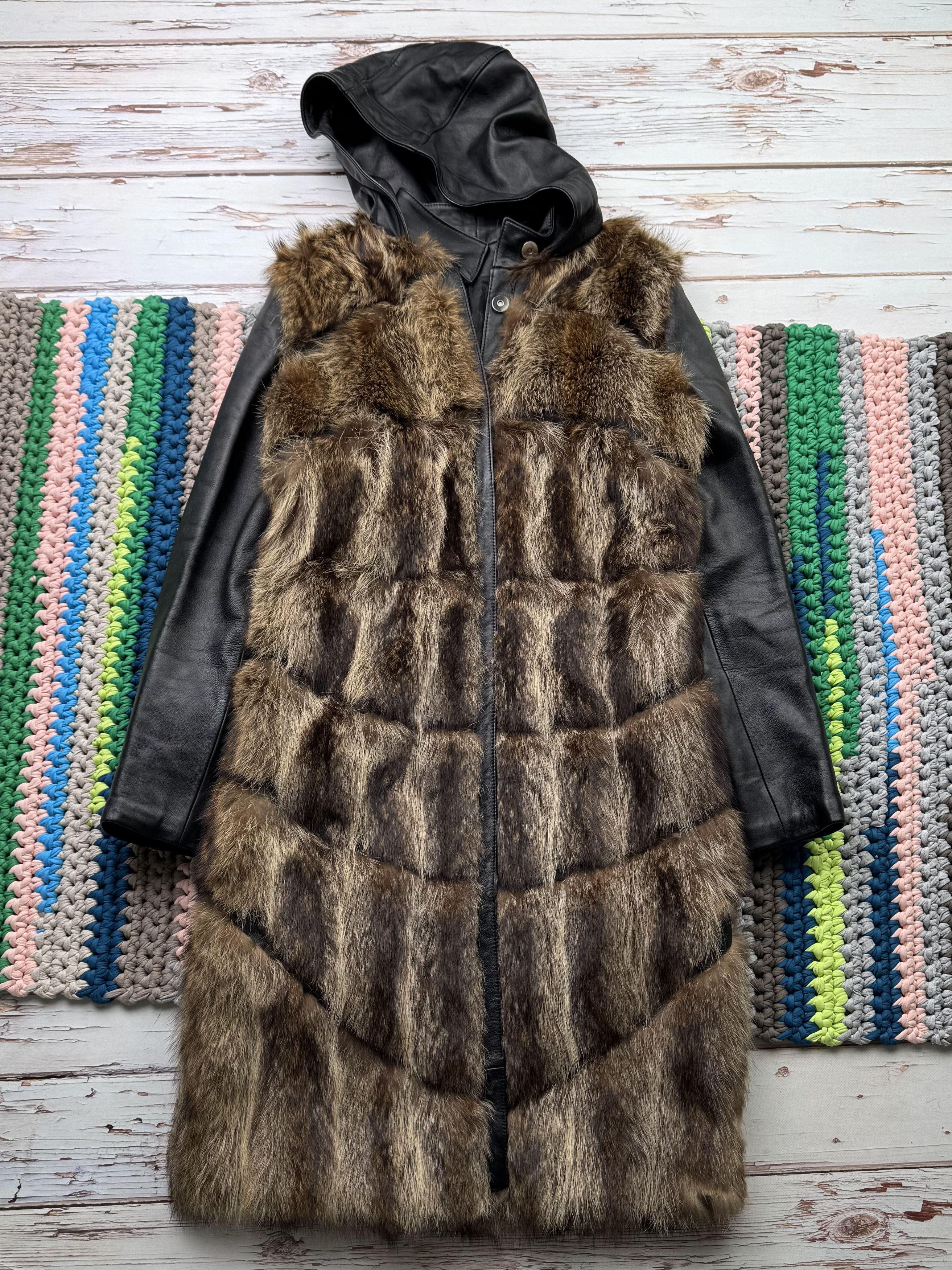Japanese Brand Vintage Real Fur/Leather Coat (D15) Size M / US 6-8 / IT 42-44 - 1 Thumbnail