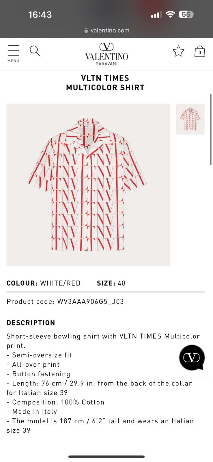 Valentino Valentino SS21 VLTN Times Multicolour Shirt Size US M / EU 48-50 / 2 - 7 Thumbnail