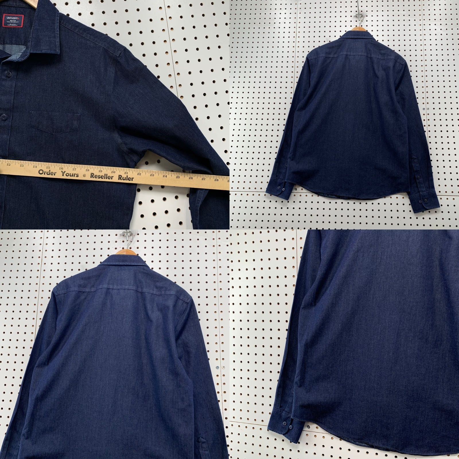 UNTUCKit UNTUCKit Button Shirt Mens M Indigo Blue Long Sleeve Business Casual Shirt Size US M / EU 48-50 / 2 - 8 Thumbnail